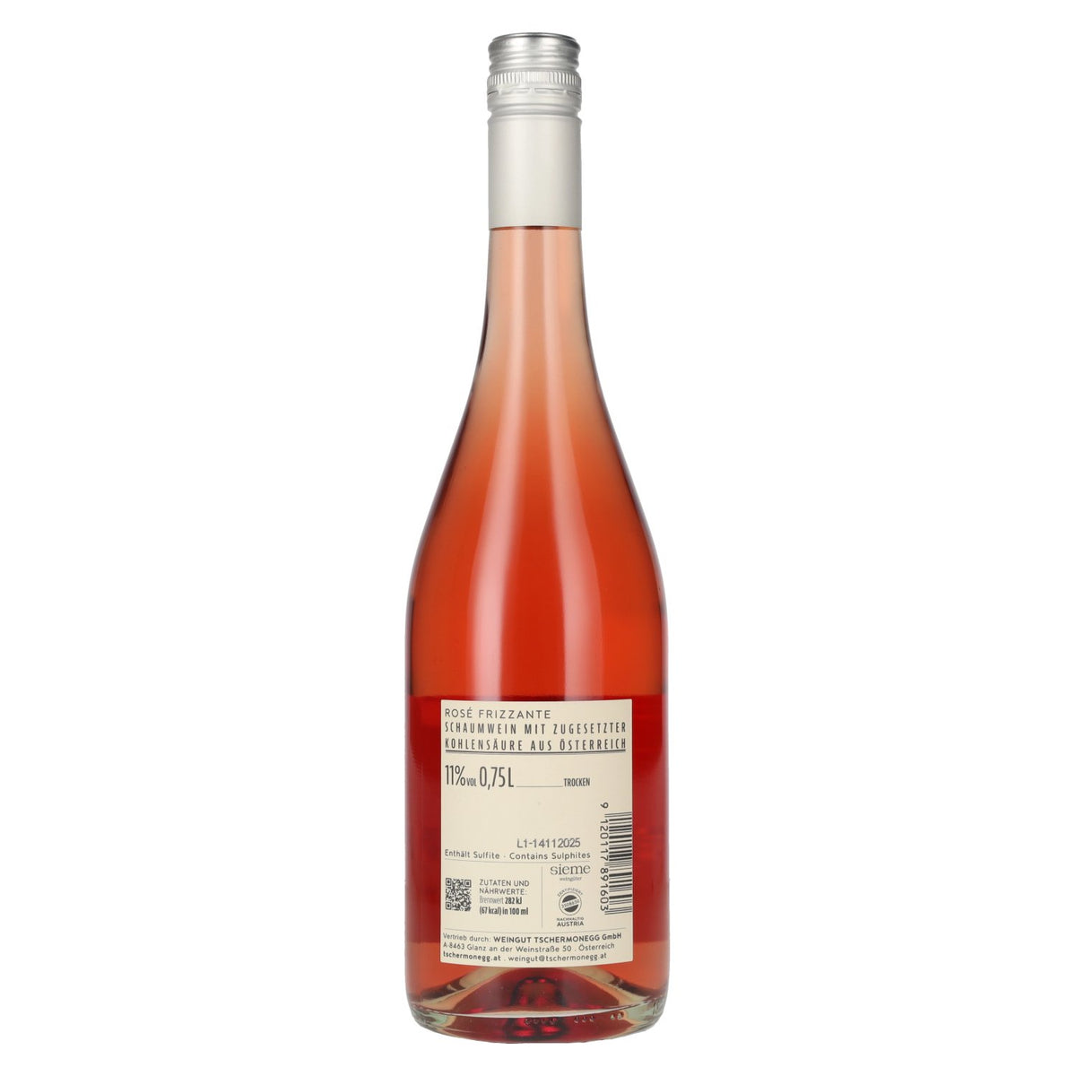 Tschermonegg Frizzante Rosé 11% ABV 0.75 l