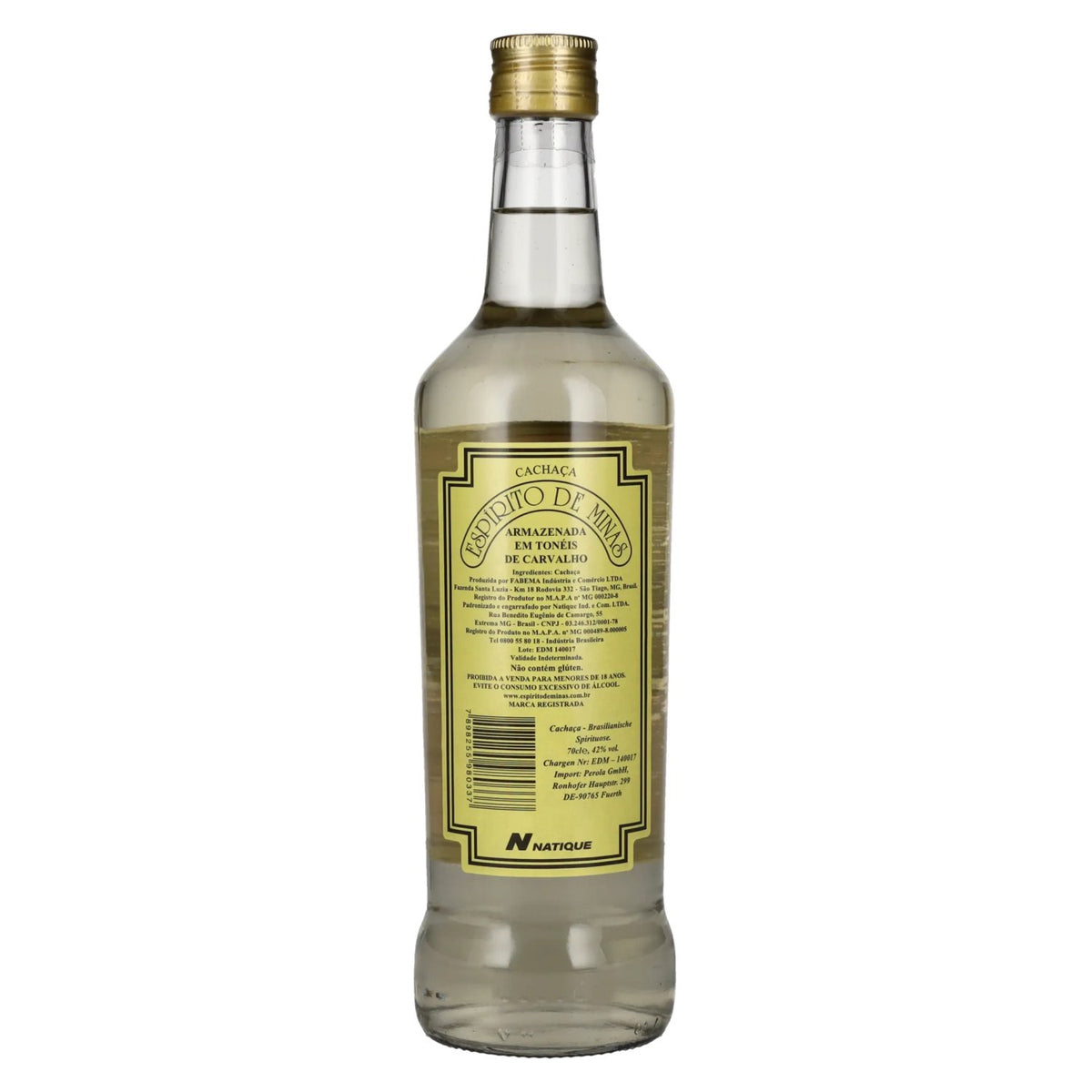 Cachaça Espírito De Minas 42 % vol. 0,7 l