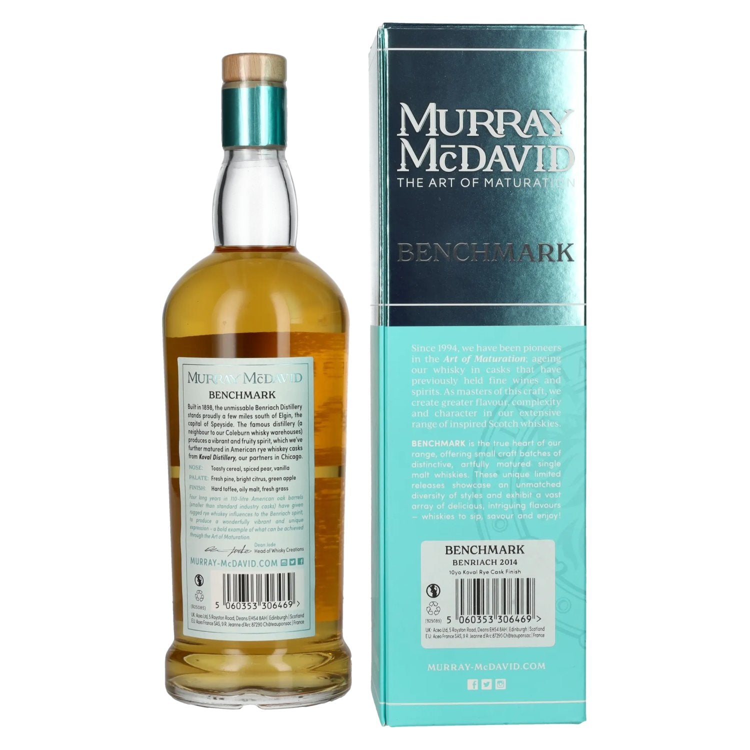 Murray McDavid BENCHMARK Benriach 10 Years Old Koval Rye Cask Finish 2014 52,7% vol. 0,7l en boîte cadeau