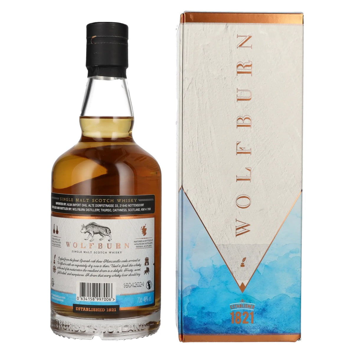 Wolfburn MANZANILLA Single Malt Scotch Whisky 46% Vol. 0,7l in Geschenkbox