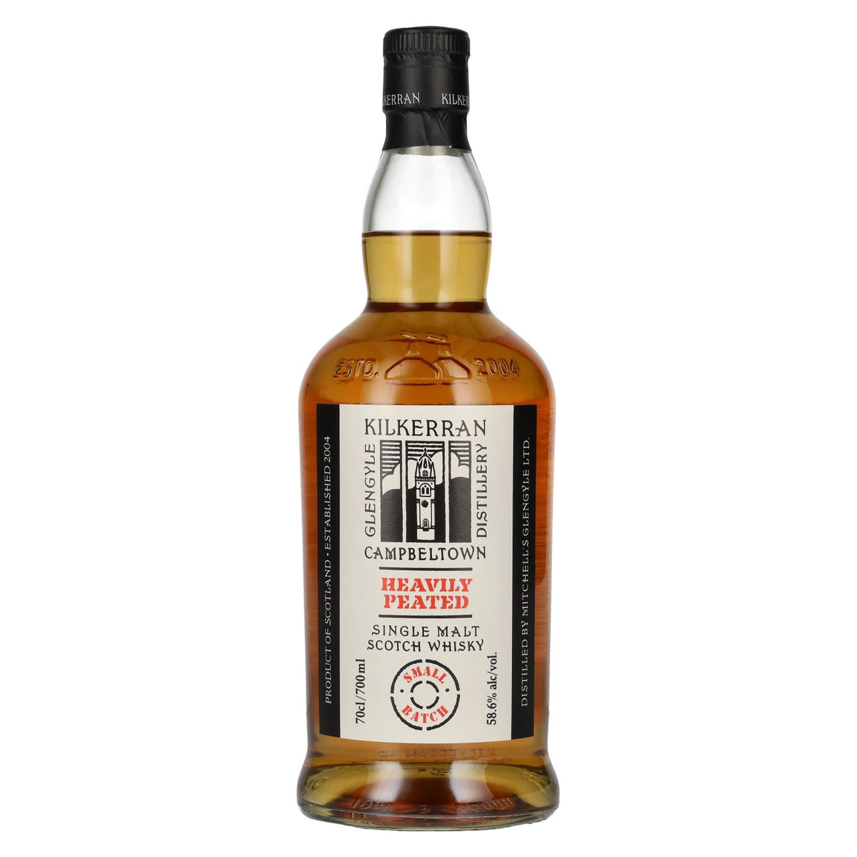 Kilkerran Glengyle Distillery : whisky single malt fortement tourbé, petit lot, lot n° 13, 58,6 % vol., 0,7 l