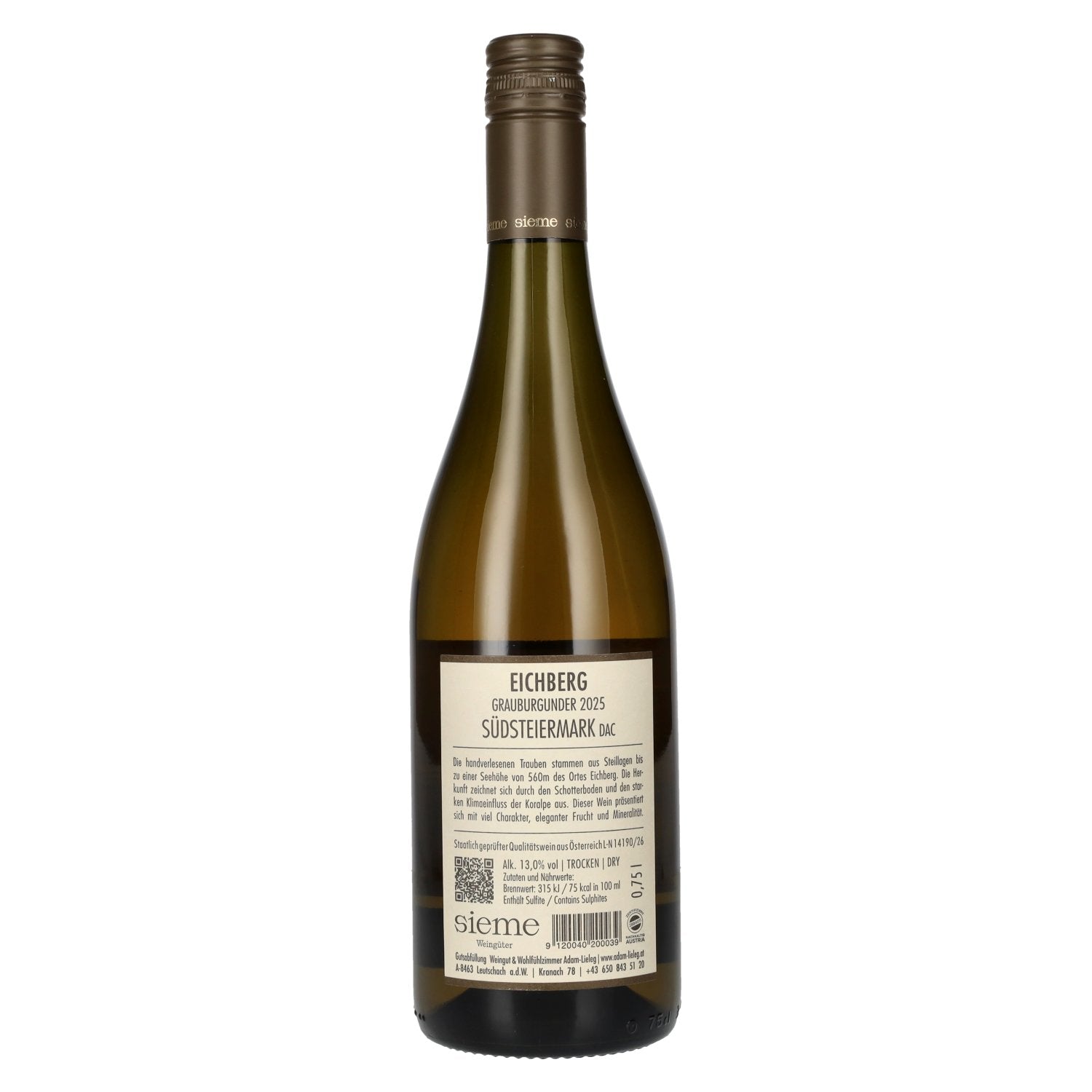 Adam-Lielegunder Grauburgunder Eichberg Südsteiermark DAC 2025 13% Vol. 0,75l