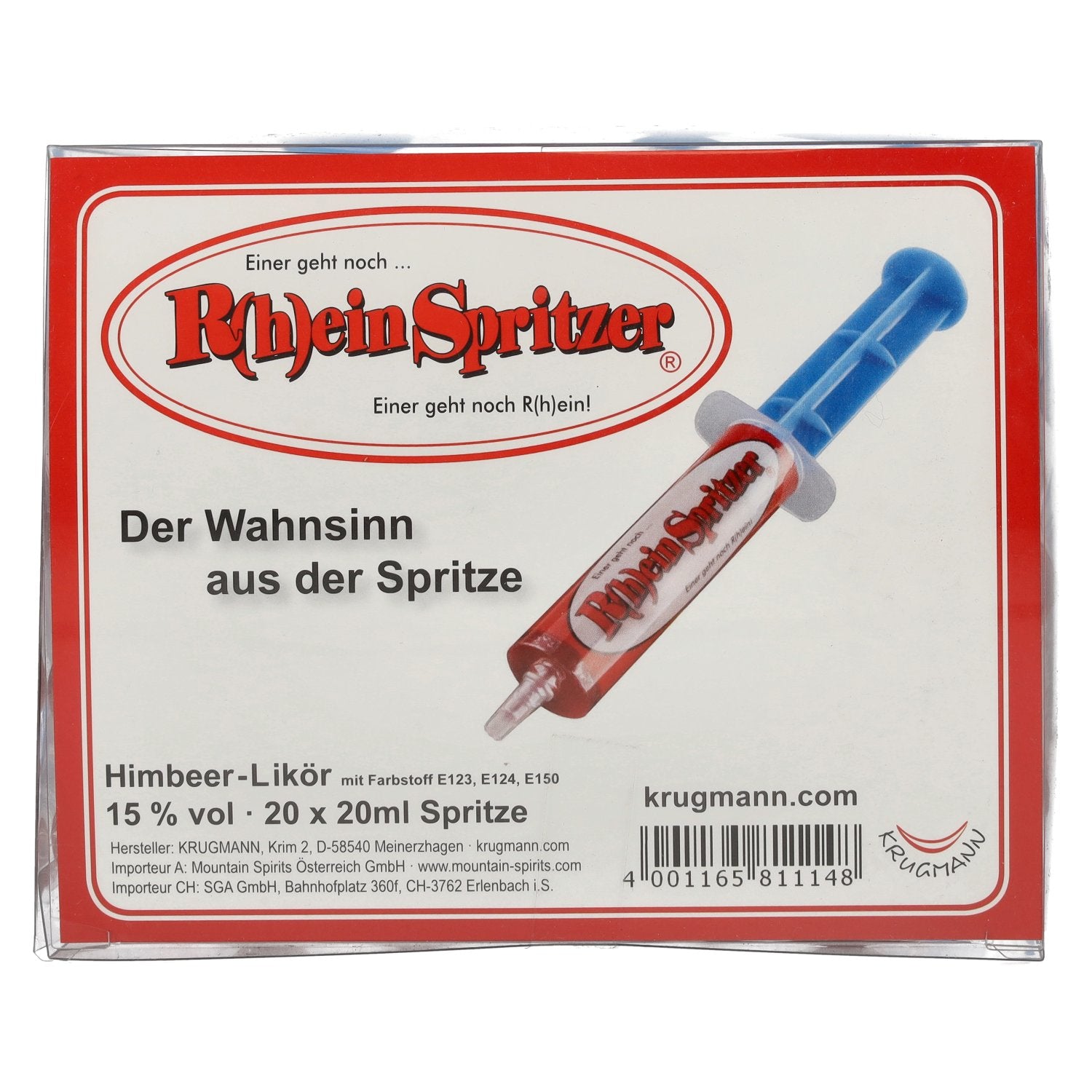 Krugmann R(h)einspritzer raspberry liqueur 15% vol. 20x0.02l PET