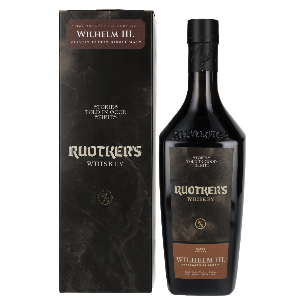 Wilhelm III de Ruotker. Whisky single malt très tourbé, 46 % vol., 0,7 l, dans un coffret cadeau