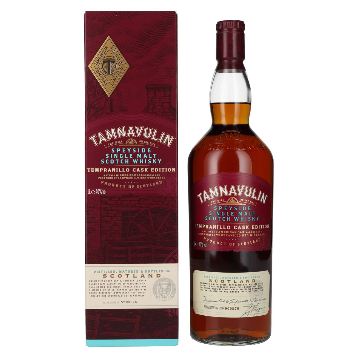 Tamnavulin TEMPRANILLO CASK Speyside Single Malt Scotch Whisky 40% Vol. 1l in Geschenkbox