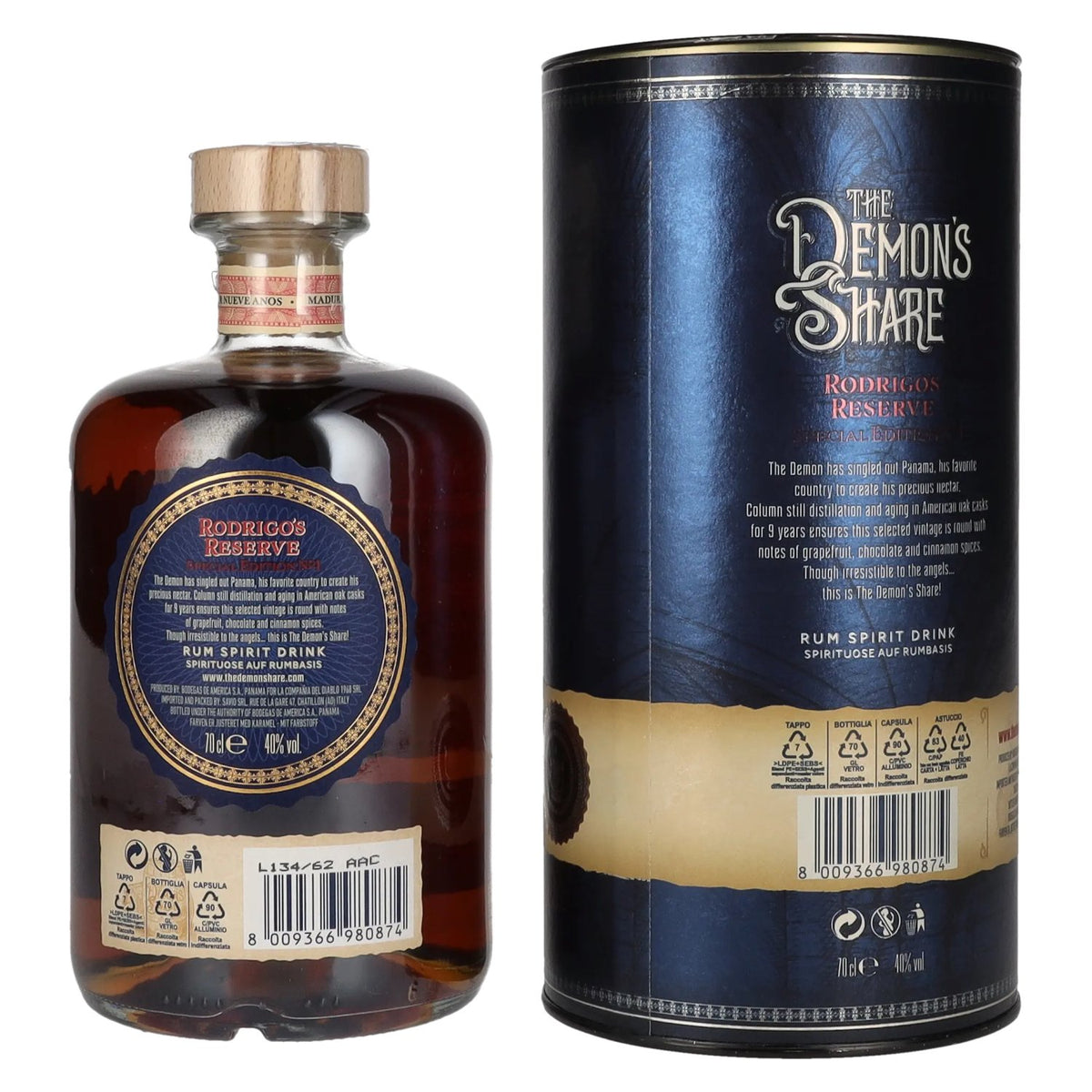 The Demon's Share 9 Years Old Rodrigo's Reserve Special Edition No. 1 40% Vol. 0,7l in Geschenkbox