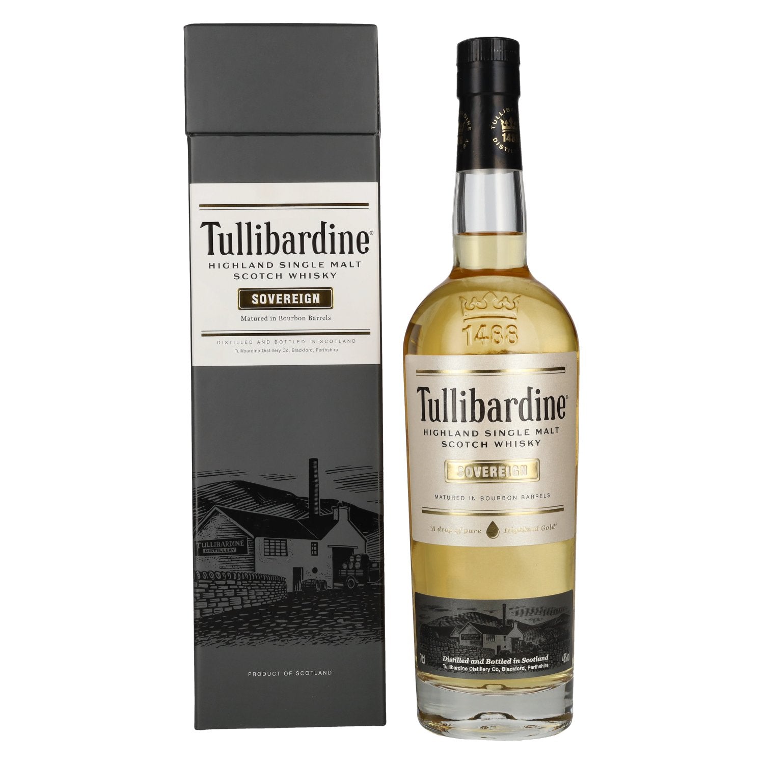 Tullibardine SOVEREIGN Highland Single Malt Scotch Whisky 43% Vol. 0,7l in gift box