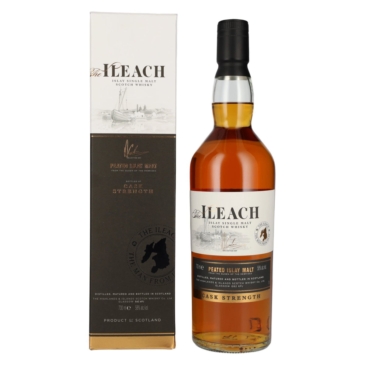 Ileach PEATED ISLAY Single Malt CASK STRENGTH 58% Vol. 0,7l in Geschenkbox