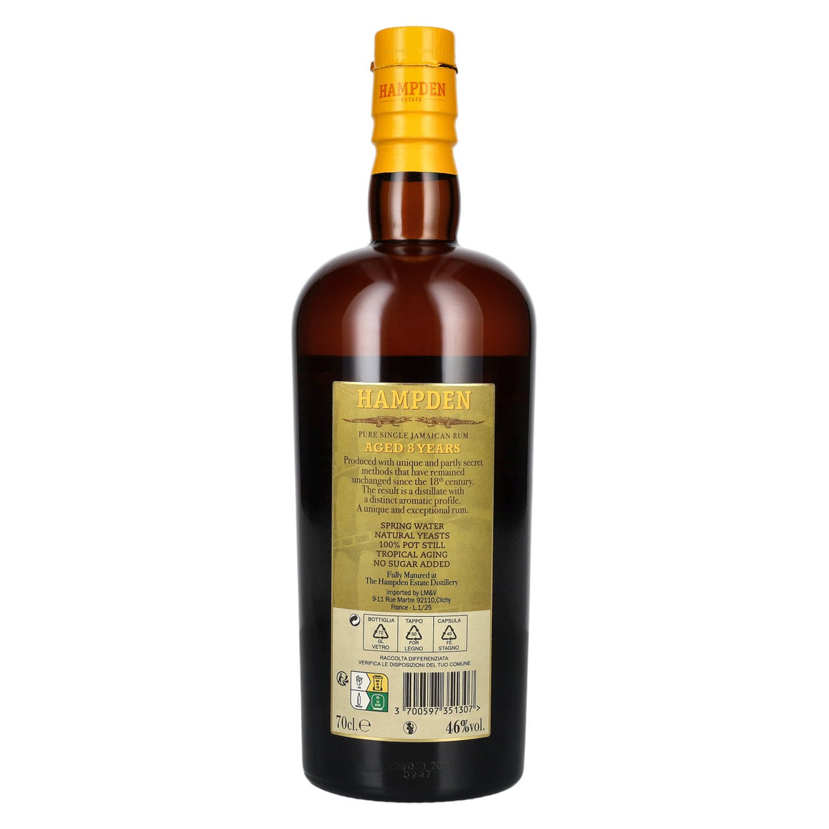 Hampden Estate Rum 8 jaar oude pure Jamaicaanse rum 46% vol. 0,7 l