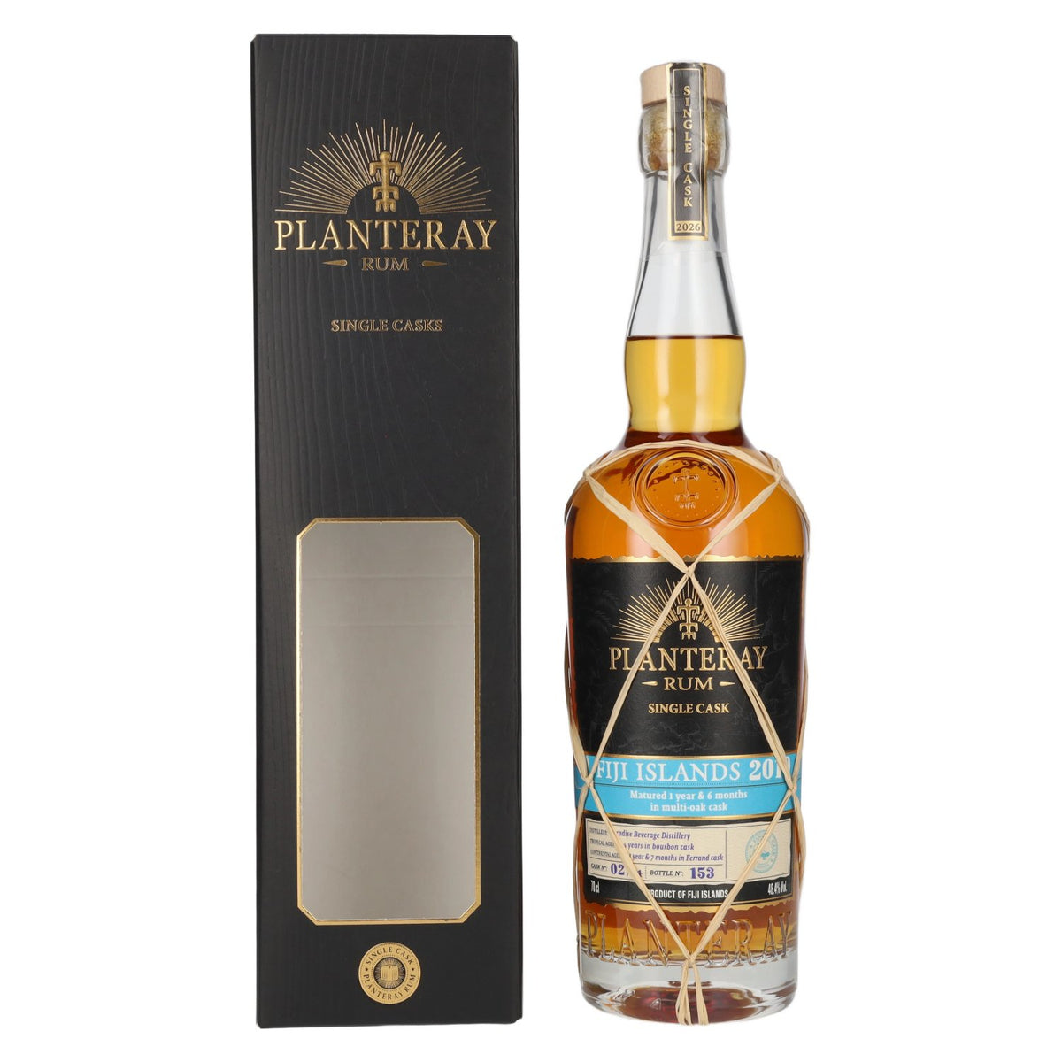 Rhum Planteray ÎLES FIDJI Single Cask Multi-Oak Cask 2019 48,4 % vol. 0,7 l dans un coffret cadeau
