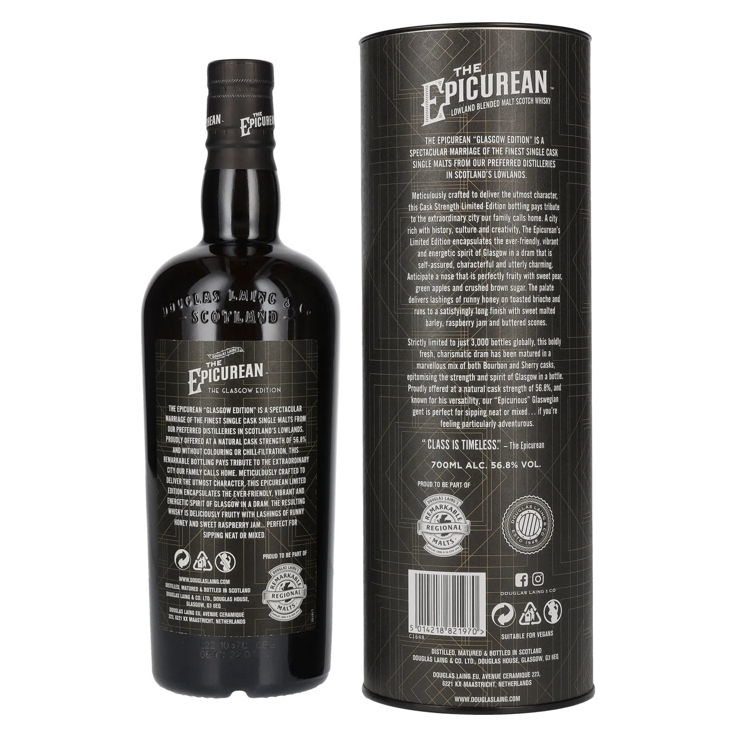 Douglas Laing THE EPICUREAN Glasgow Limited Edition 2022 56,8% vol. 0,7l en coffret cadeau