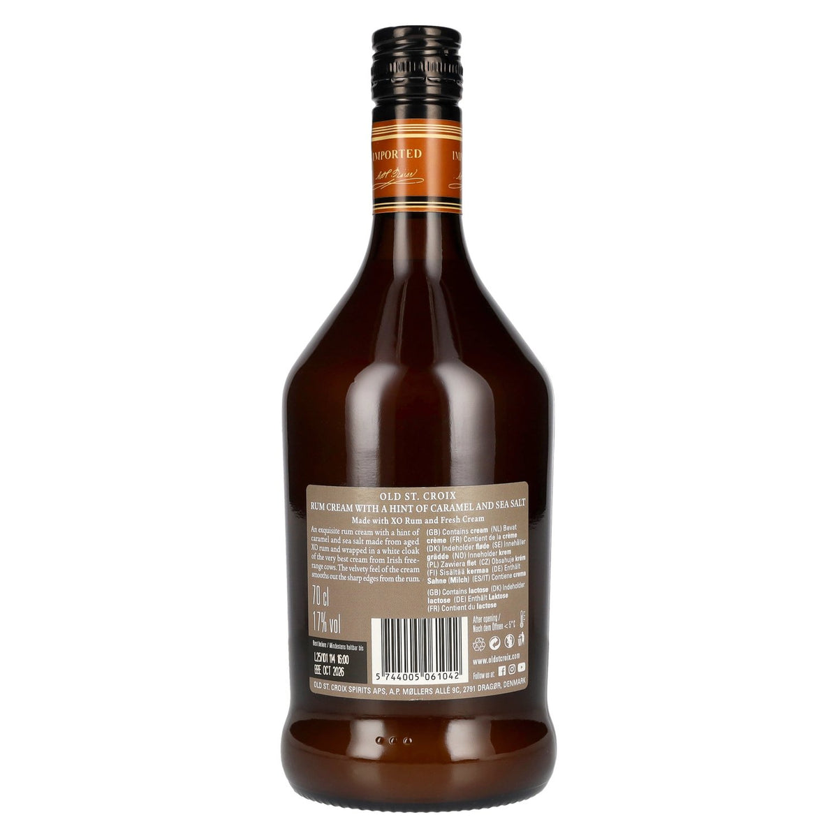 Old St. Croix A.H. Riise Caramel-Cream-Likeur 17% vol. 0,7 l T.H. 10/2026