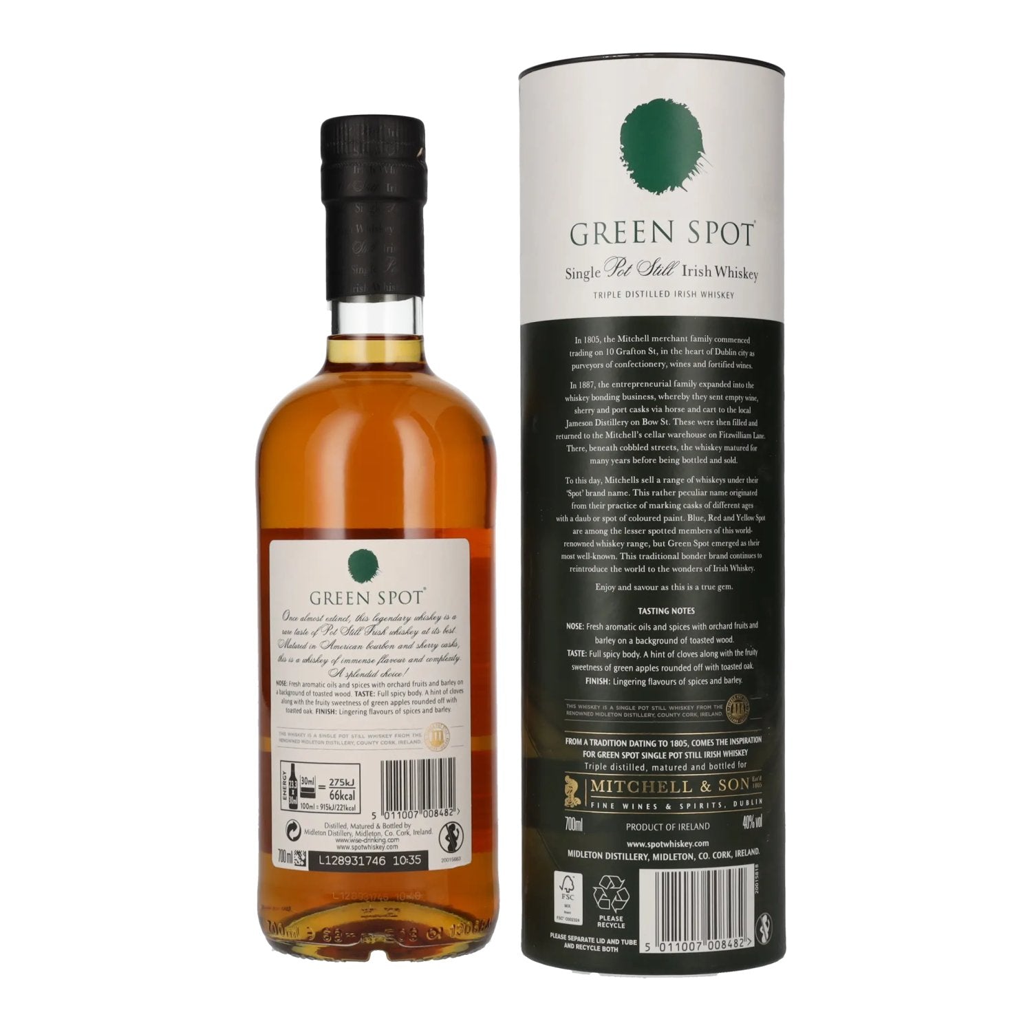 Green Spot Single Pot Still Irish Whiskey 40% vol. 0,7l en coffret cadeau