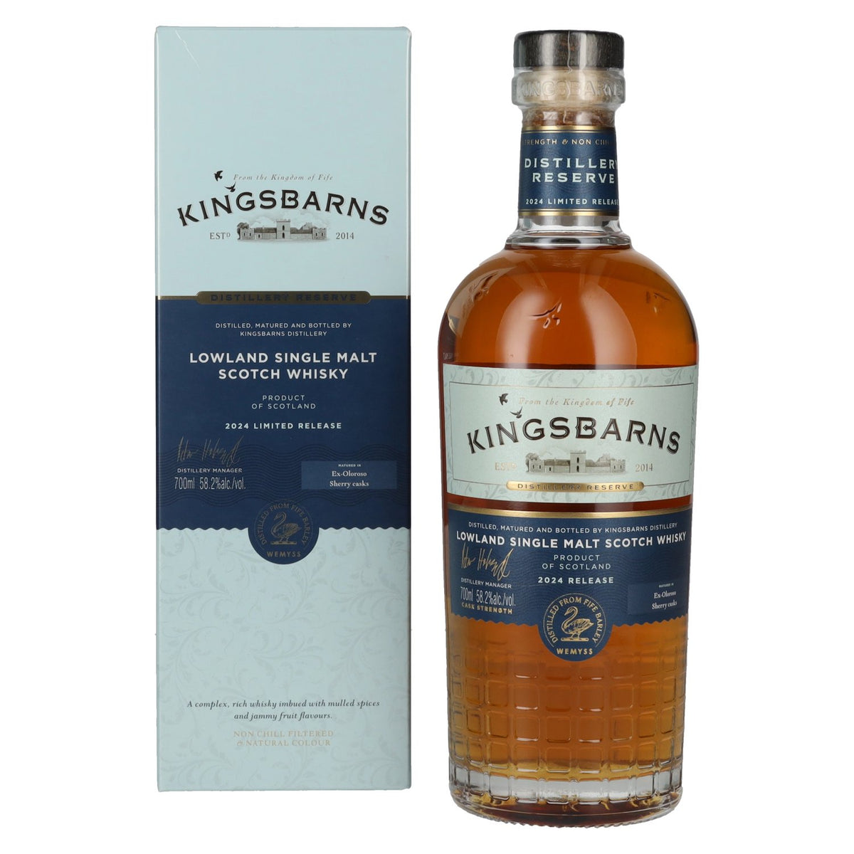 Kingsbarns DISTILLERY RESERVE Ex Oloroso Sherry Cask Scotch Whisky 2024 58,2% Vol. 0,7l in Geschenkbox