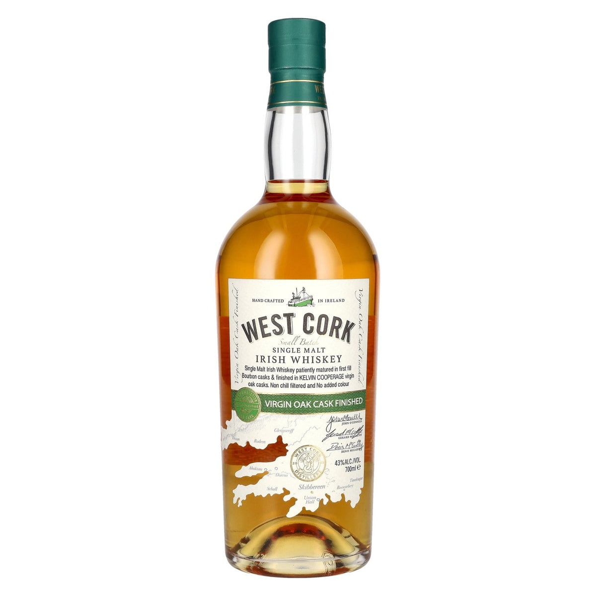 West Cork Irish Whiskey Single Malt VIRGIN OAK CASK FINISHED 43% vol. 0.7 l