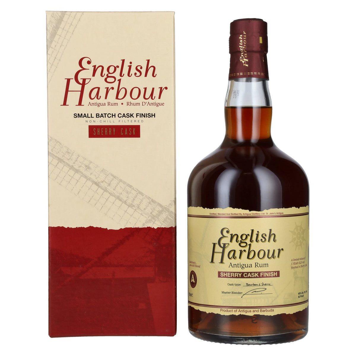 English Harbour SHERRY CASK FINISH Antigua Rum Small Batch 46% Vol. 0,7l en boîte cadeau