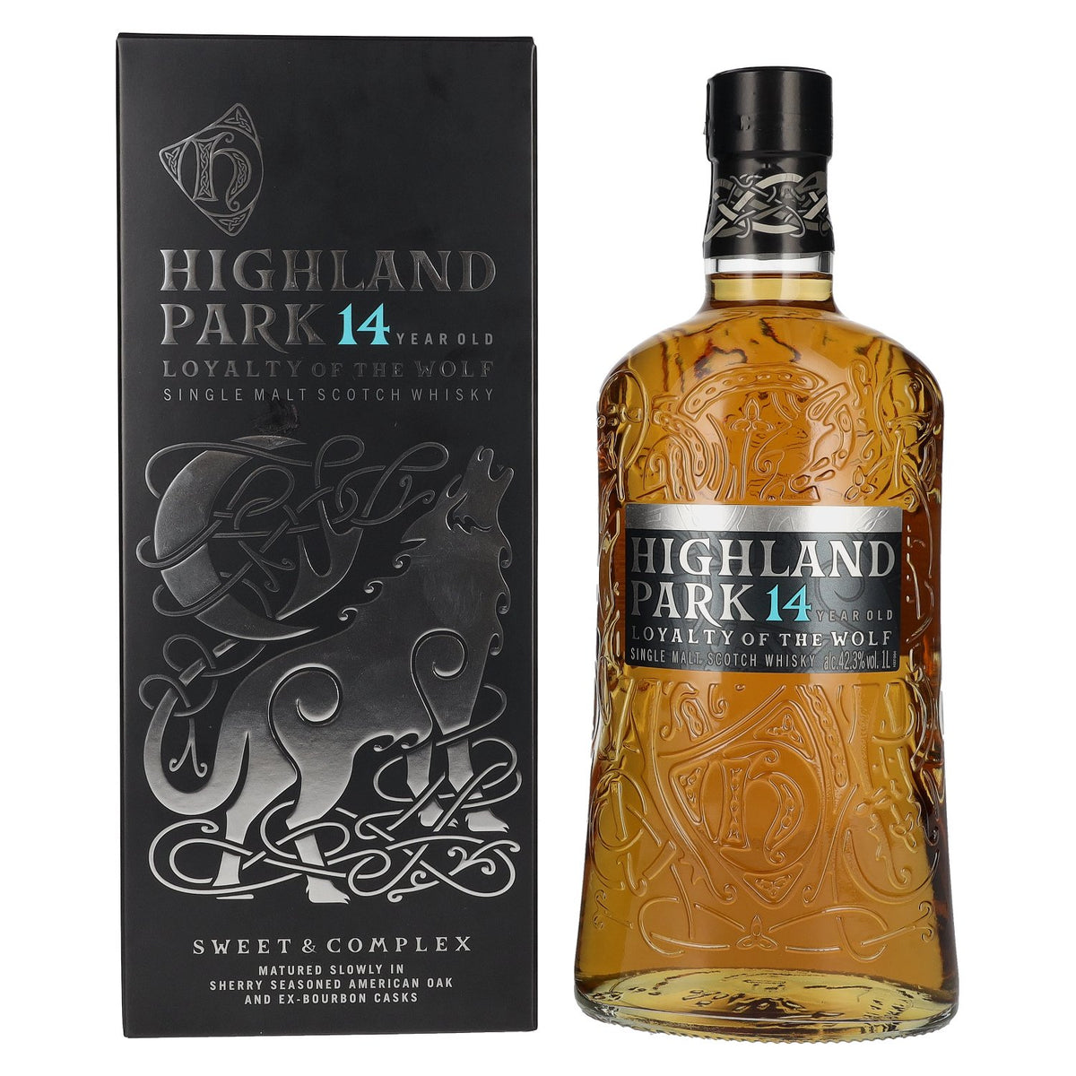 Highland Park 14 Years Old LOYALTY OF THE WOLF 42.3% ABV 1 litre in a gift box