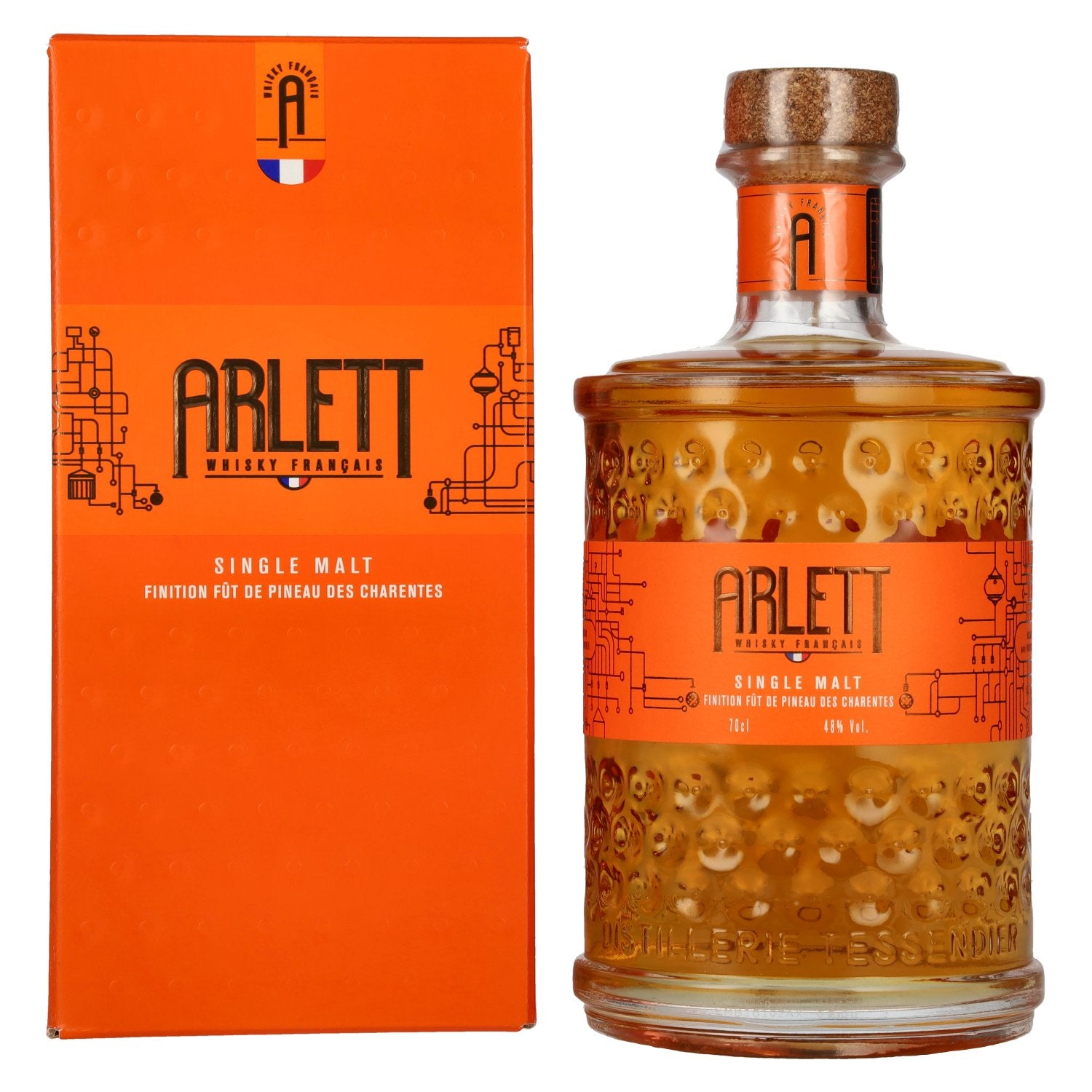 ARLETT Finition Fût de Pineau des Charentes Single Malt Whisky 48% vol. 0,7l en coffret cadeau