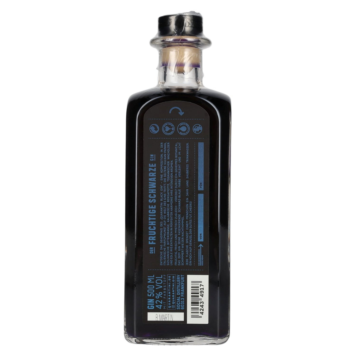 Quarantini Social Black Gin 42% Vol. 0,5l