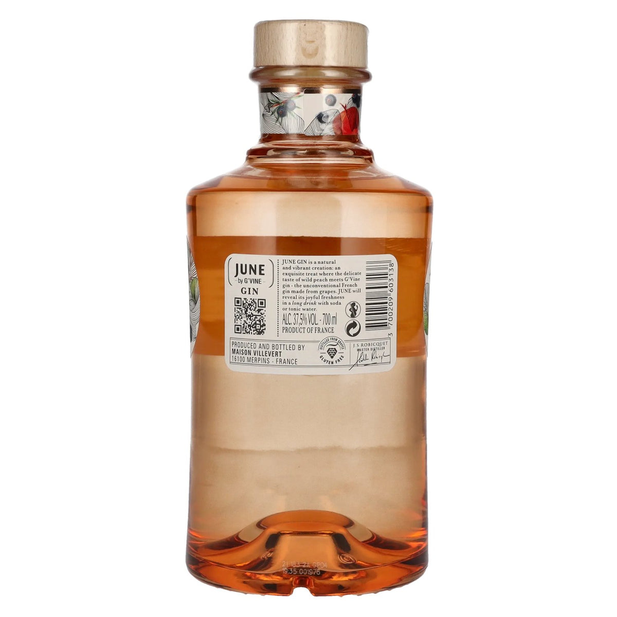 JUNE by G'Vine Gin Pêche sauvage et fruits d'été 37,5 % vol. 0,7 l