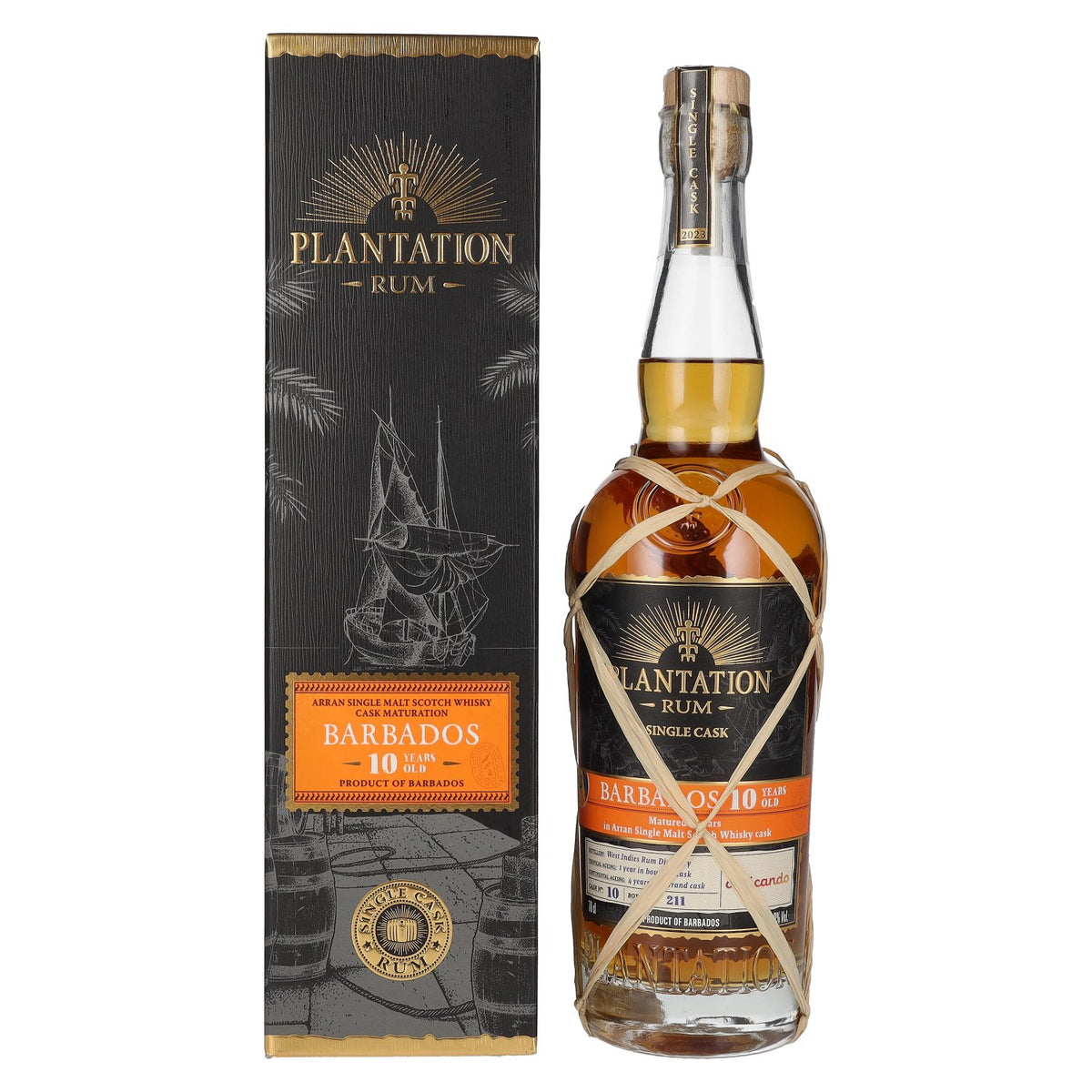 Plantation Rum BARBADOS 10 ans d'âge, affiné chez Arran, par delicando, 2023, 50,9 % vol., 0,7 l, dans un coffret cadeau