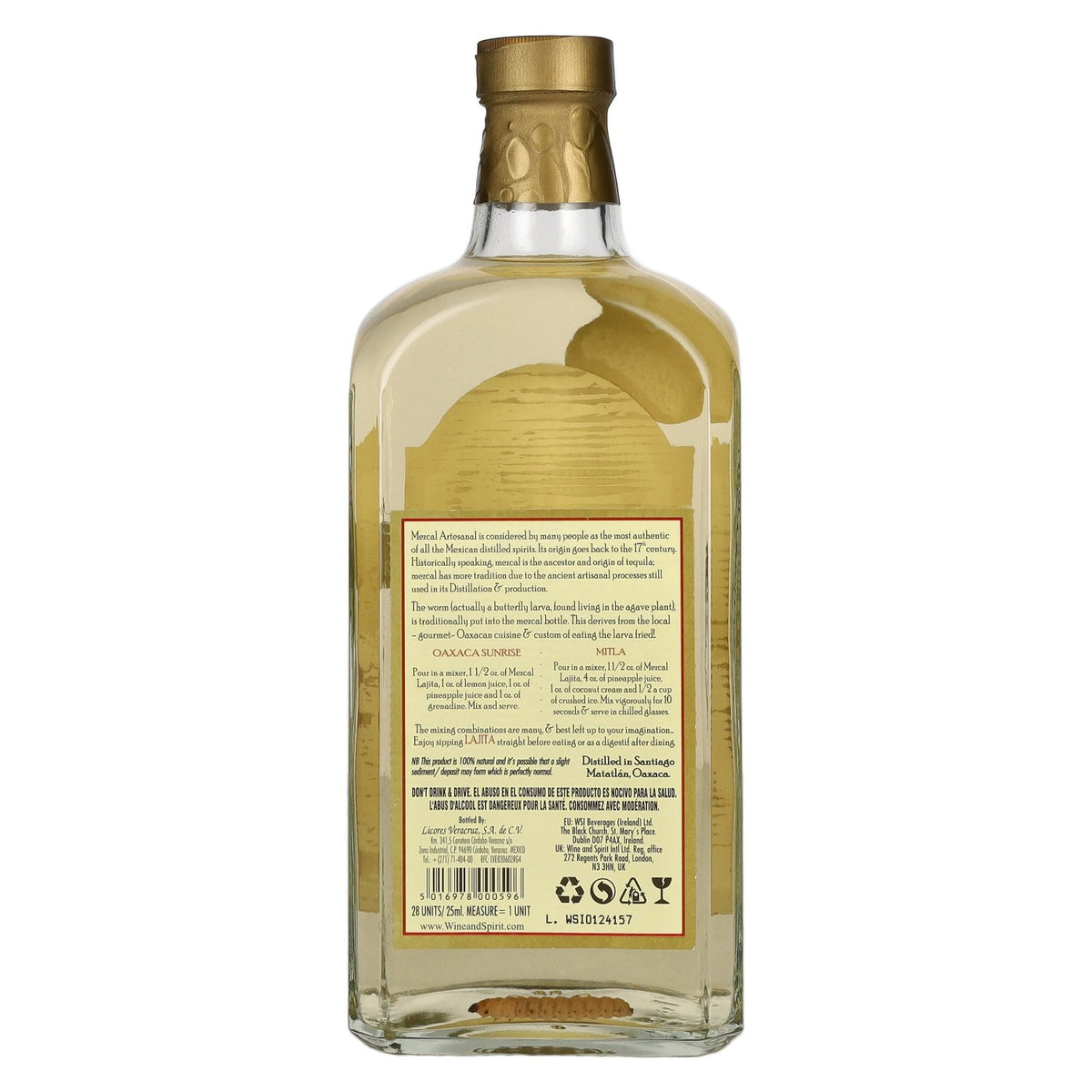 Lajita Mezcal REPOSADO with Agave Worm 40% Vol. 0,7l