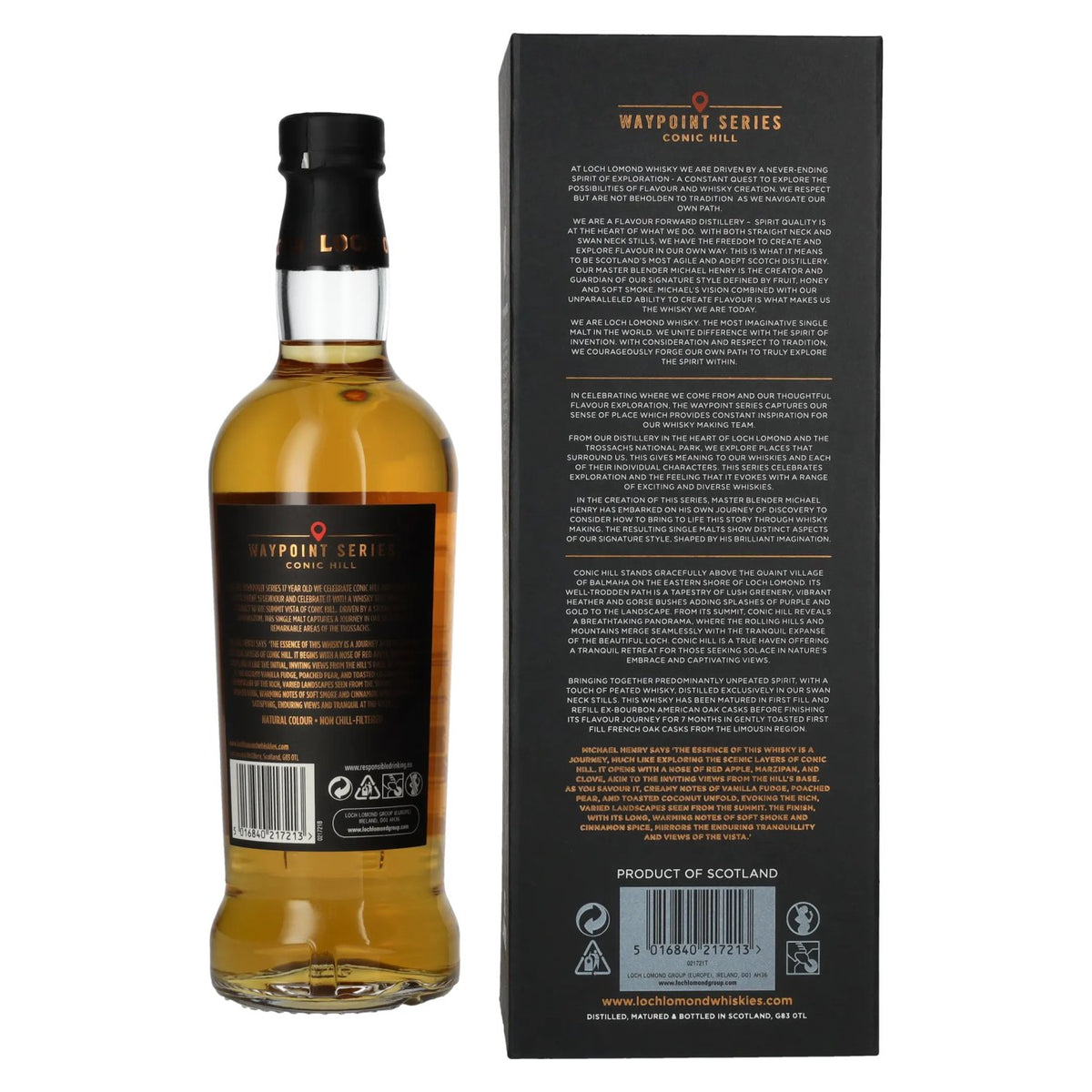 Loch Lomond 17 Years Old Waypoint Series CONIC HILL Single Malt Scotch Whisky 47,4% vol. 0,7 l in geschenkverpakking