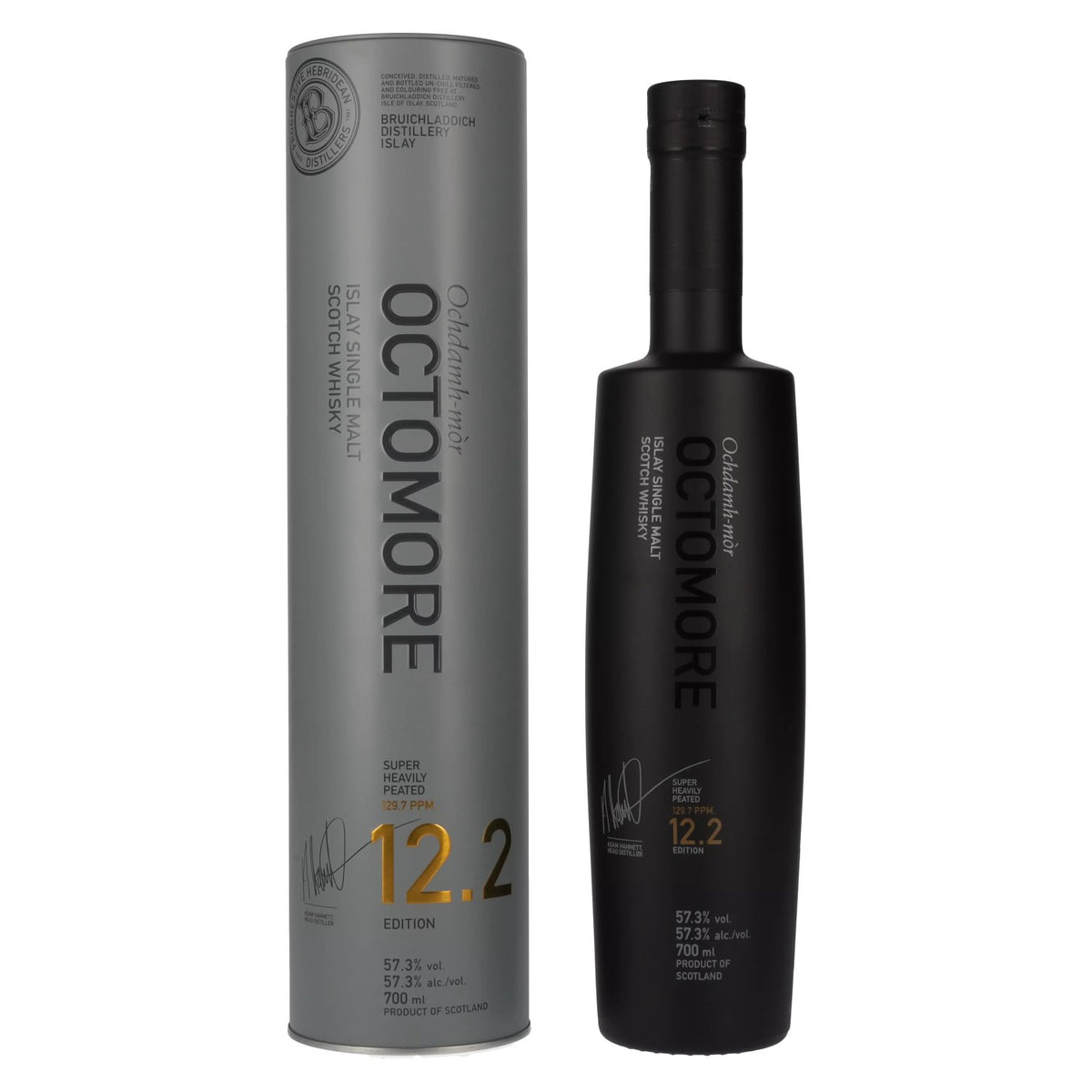 Octomore EDITION : 12.2 Super-Heavily Peated 2016 57,3 % vol. 0,7 l dans une boîte en fer-blanc