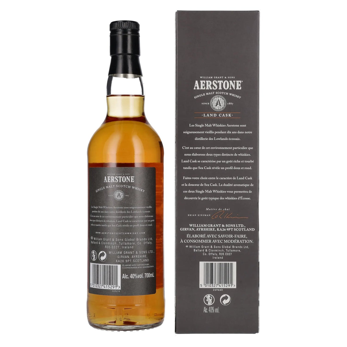 Aerstone 10 Years Old LAND CASK Single Malt 40% Vol. 0,7l en boîte cadeau