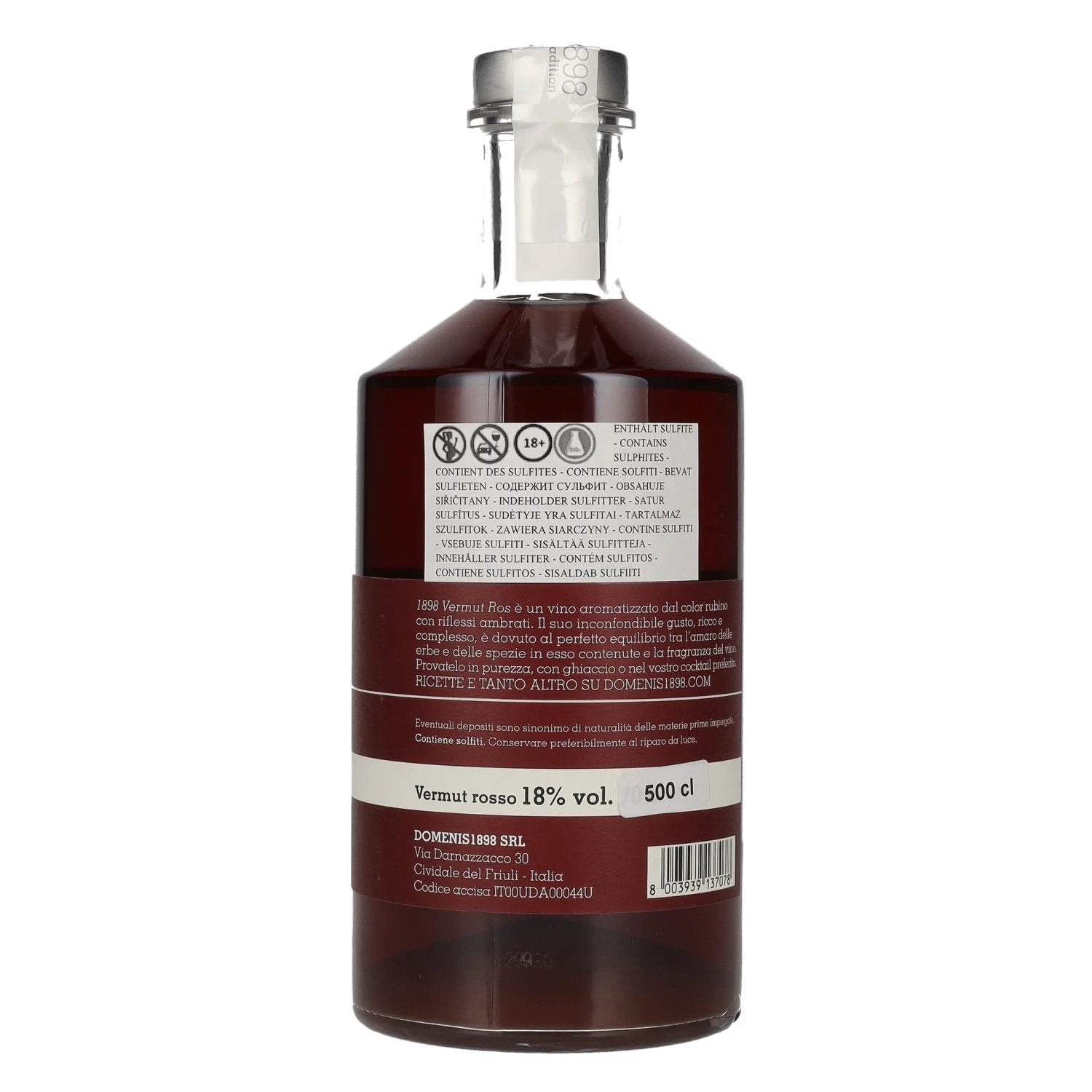 Domenis 1898 TRITTICO 1898 VERMUT ROS 18% vol. 0,5l