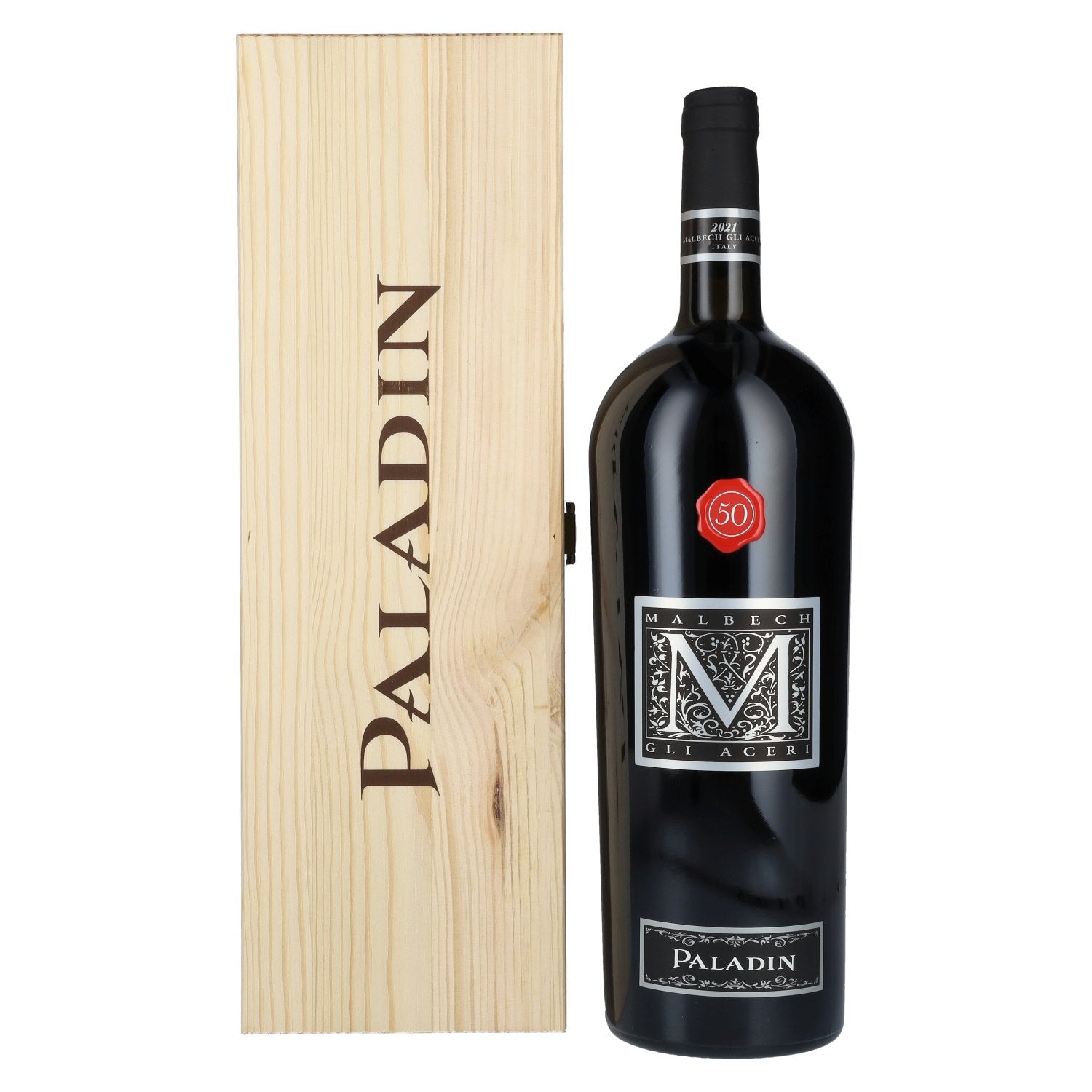 Paladin Malbech Gli Aceri IGP 2021 14% Vol. 1.5l in houten krat