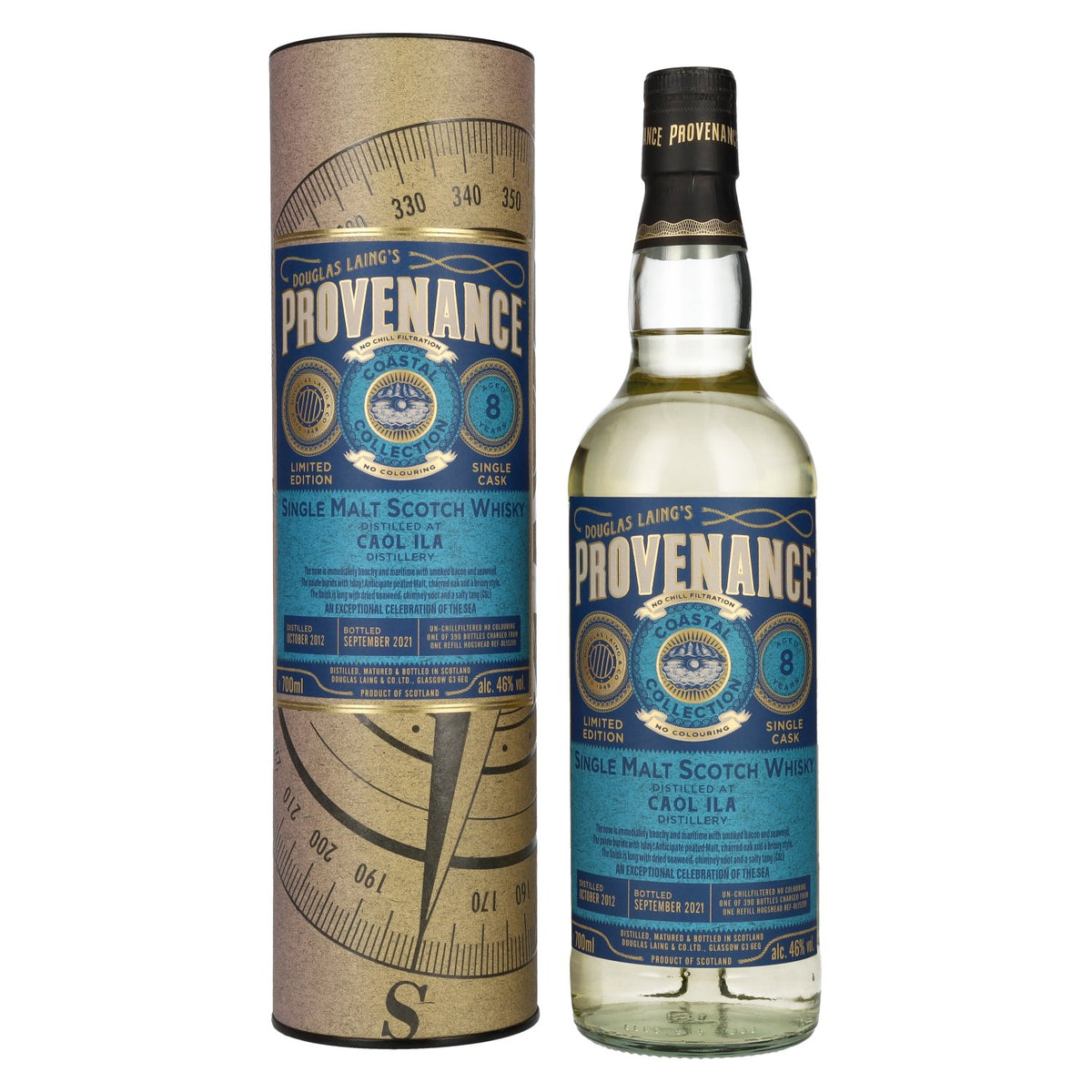 Douglas Laing PROVENANCE Coastal Collection Caol Ila 8 Years Old 2012 46% Vol. 0,7l in Geschenkbox