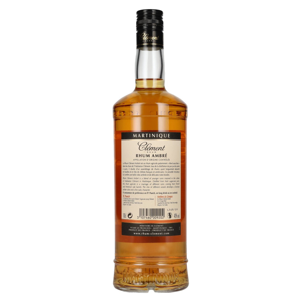 Clément Agricole Ambré Rum 40% vol. 1 litre