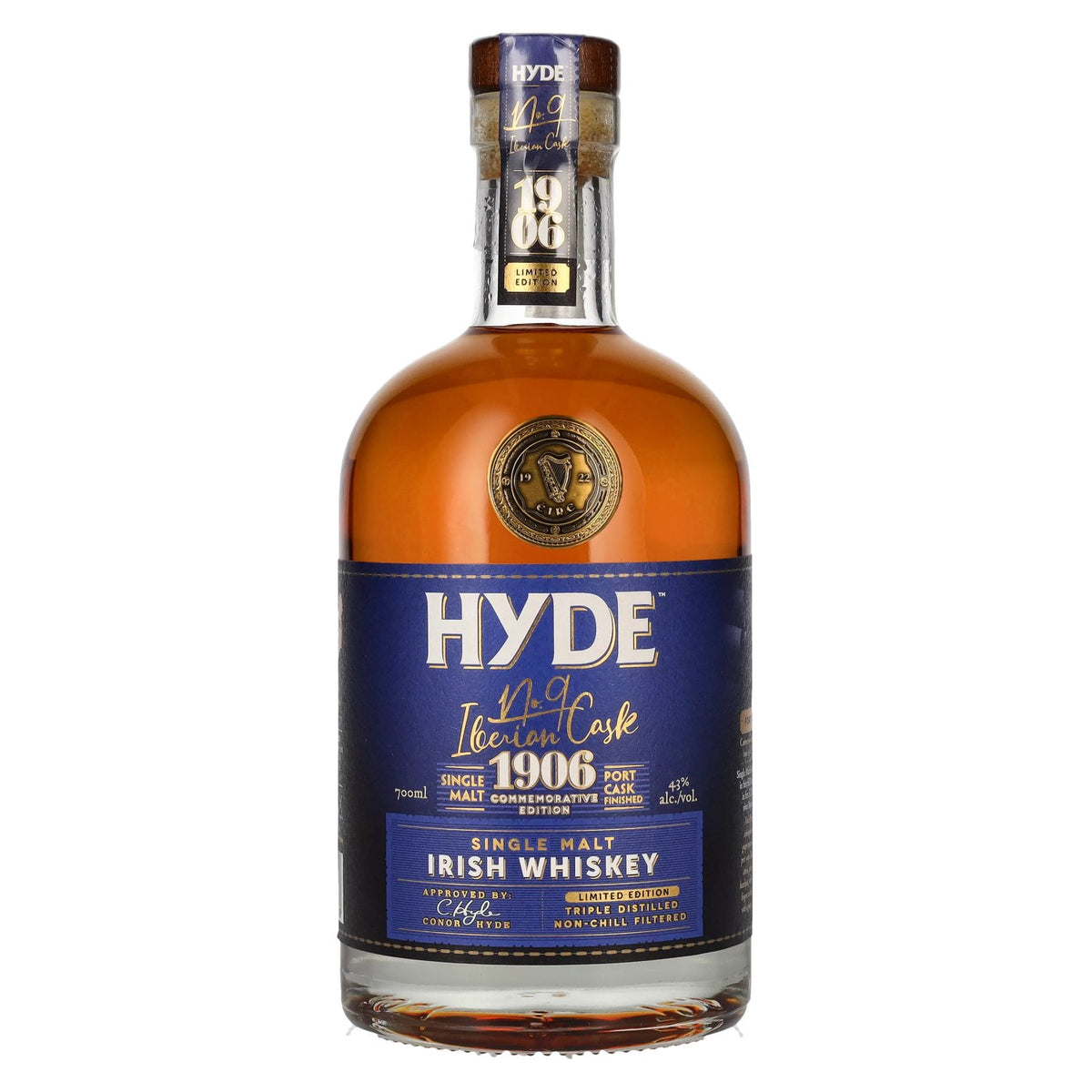 Hyde No.9 IBERIAN CASK 1906 Single Malt Irish Whiskey Commemorative Edition 43% Vol. 0,7l