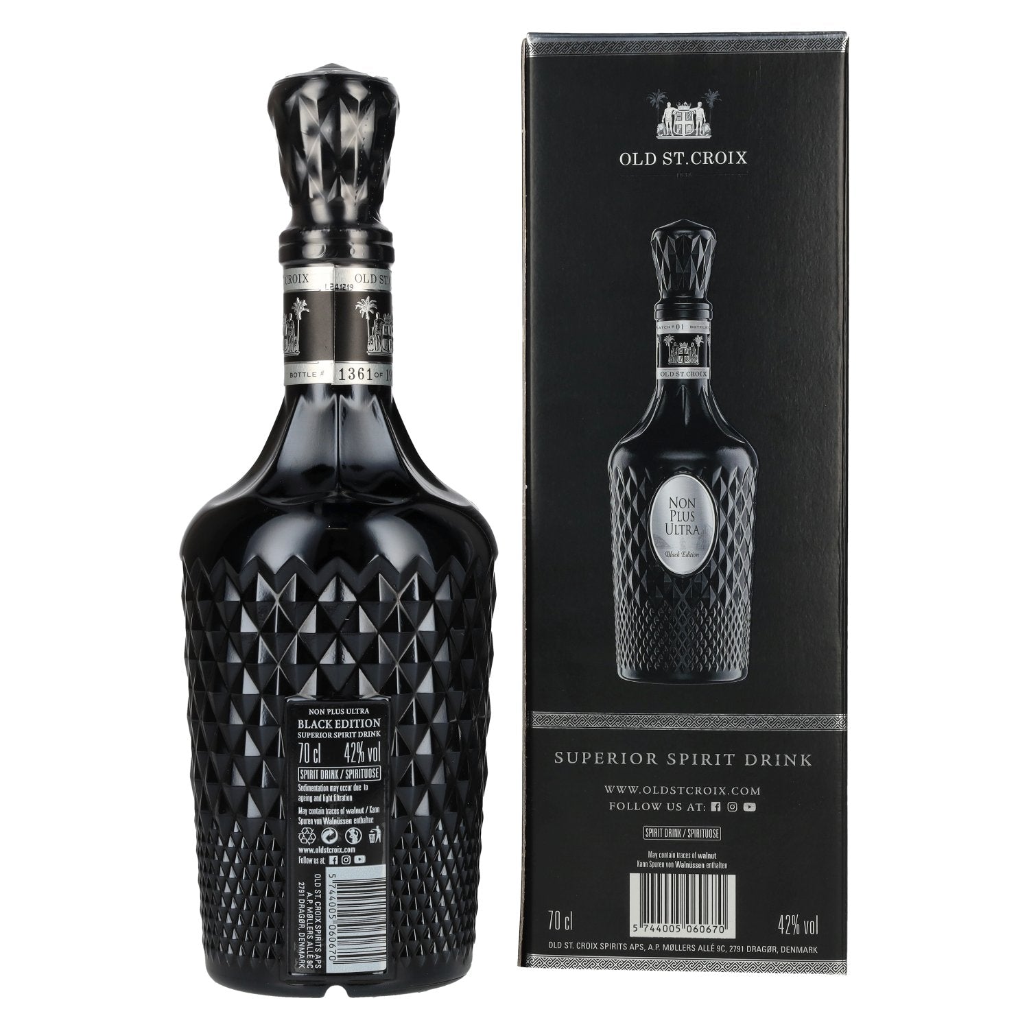 Old St. Croix A.H. Riise NON PLUS ULTRA Black Edition Superieure gedistilleerde drank 42% Vol. 0,7l in geschenkverpakking