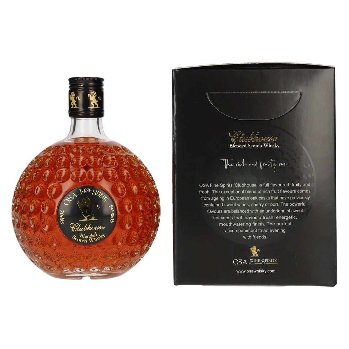 OSA Fine Spirits CLUBHOUSE Blended Scotch Whisky 40% vol. 0,7 l in geschenkverpakking