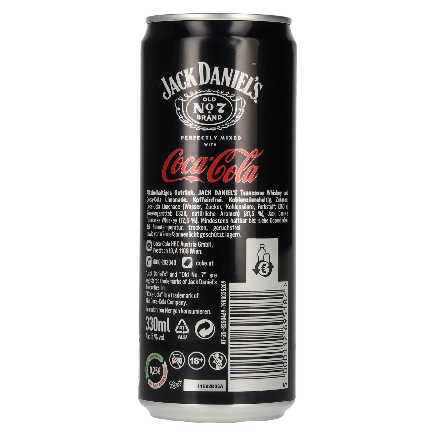 Jack Daniel's No. 7 Whiskey & Coca Cola 5% Vol. 0,33l Dose Pfand