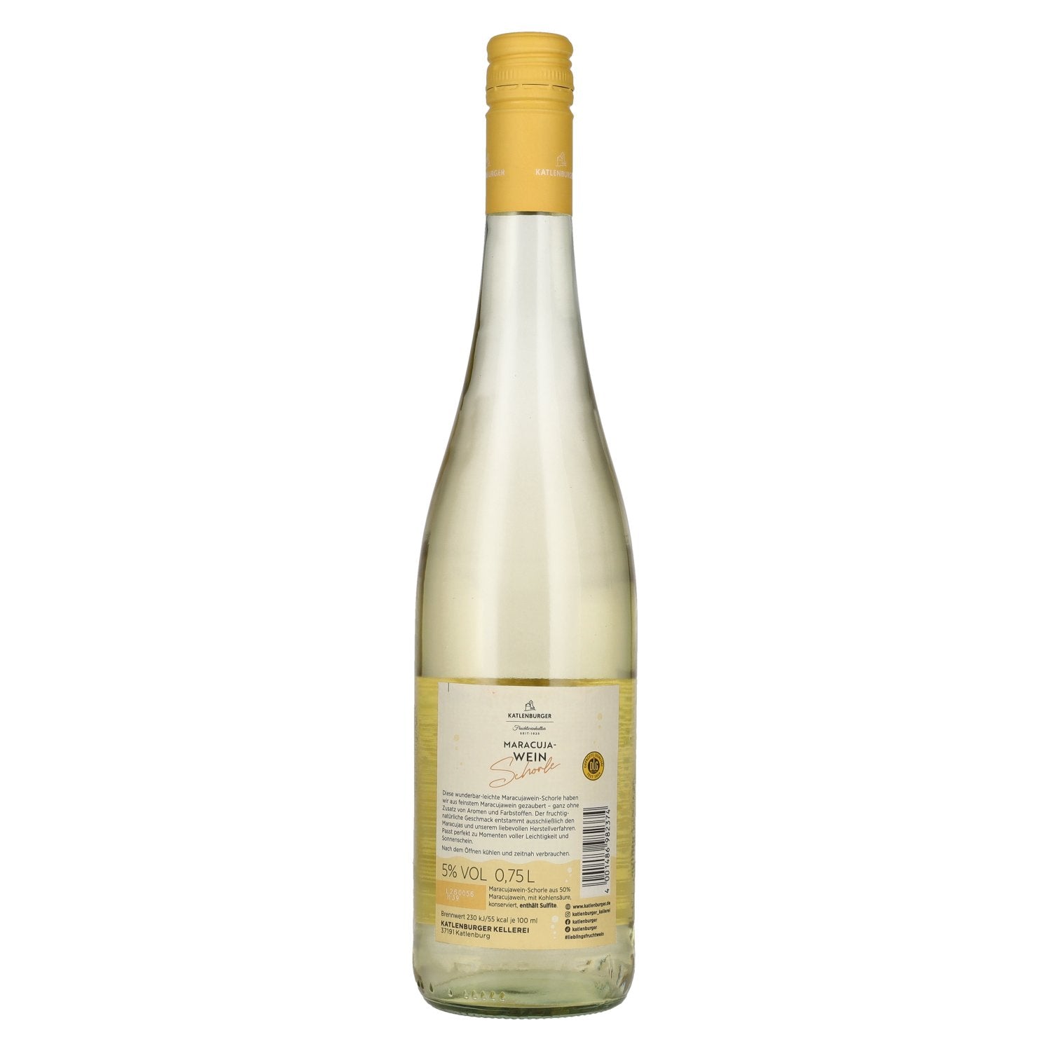 Katlenburger passion fruit wine spritzer 5% vol. 0.75l