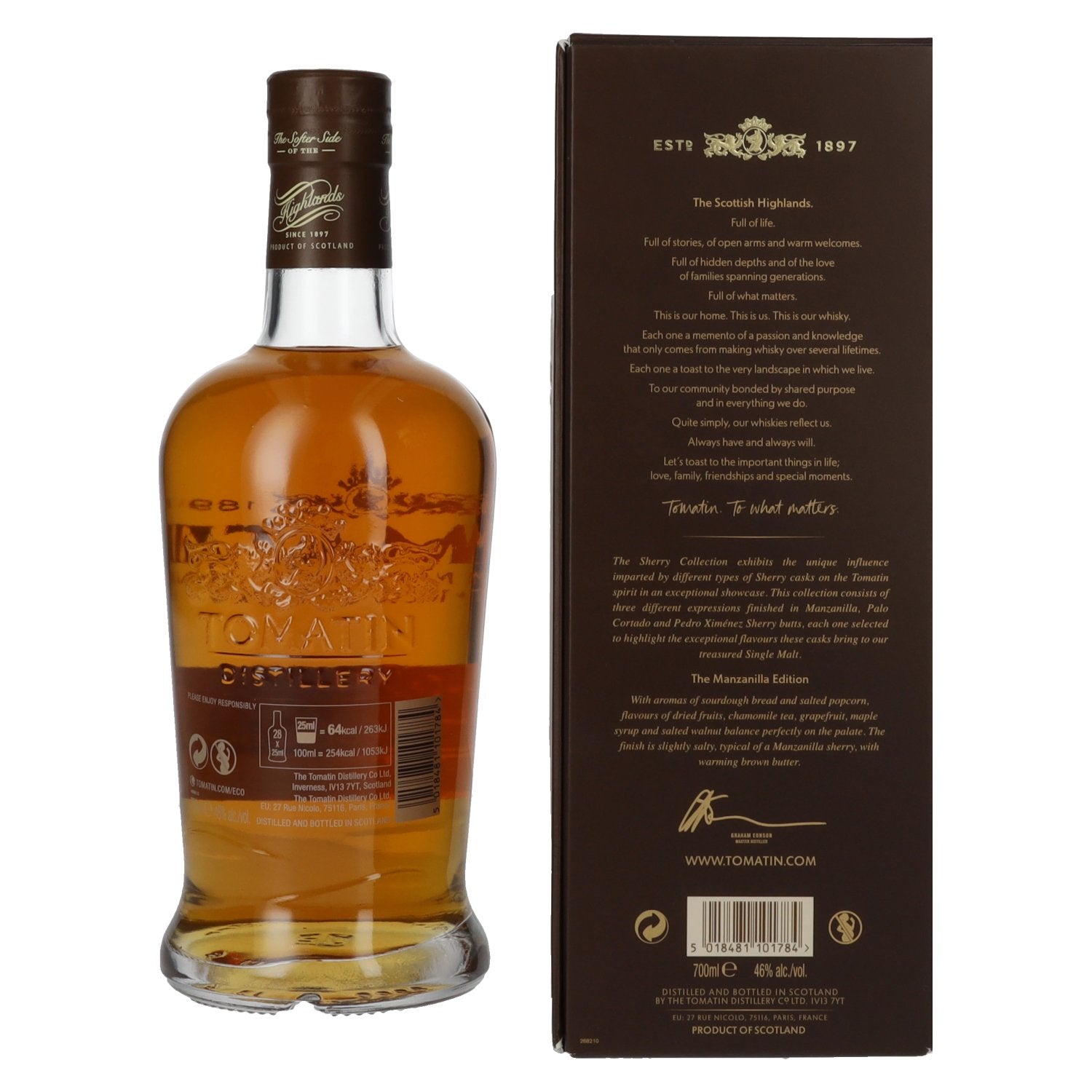 Tomatin 10 Years Old SHERRY COLLECTION Manzanilla Sherry Butts Limited Edition 2014 46% Vol. 0,7l in gift box