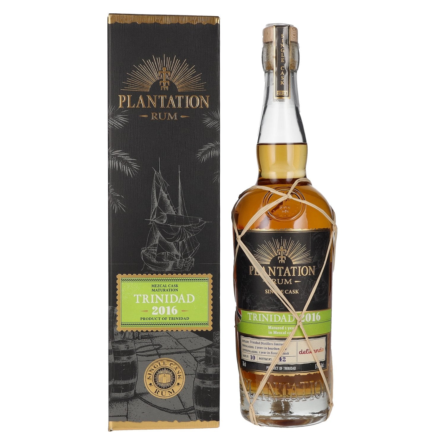 Plantation Rum Trinidad 2016 Single Cask Mezcal Finish by delicando 2023 51.1% ABV 0.7l in a gift box