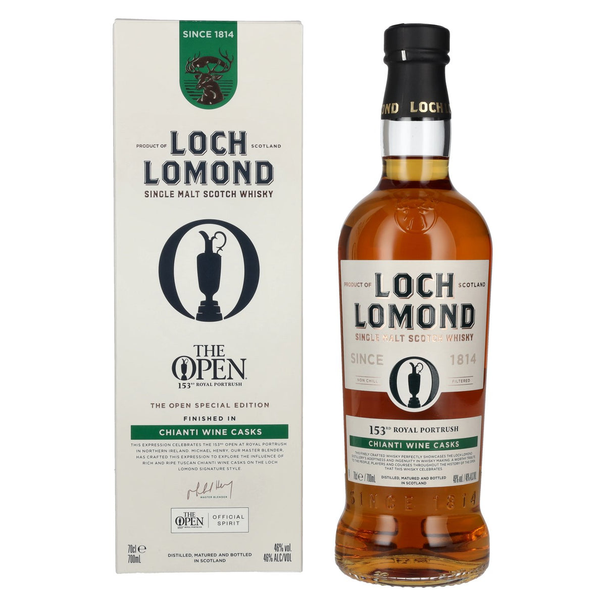 Loch Lomond THE OPEN SPECIAL EDITION Chianti Wine Casks Single Malt 2025 46% Vol. 0,7l in Geschenkbox