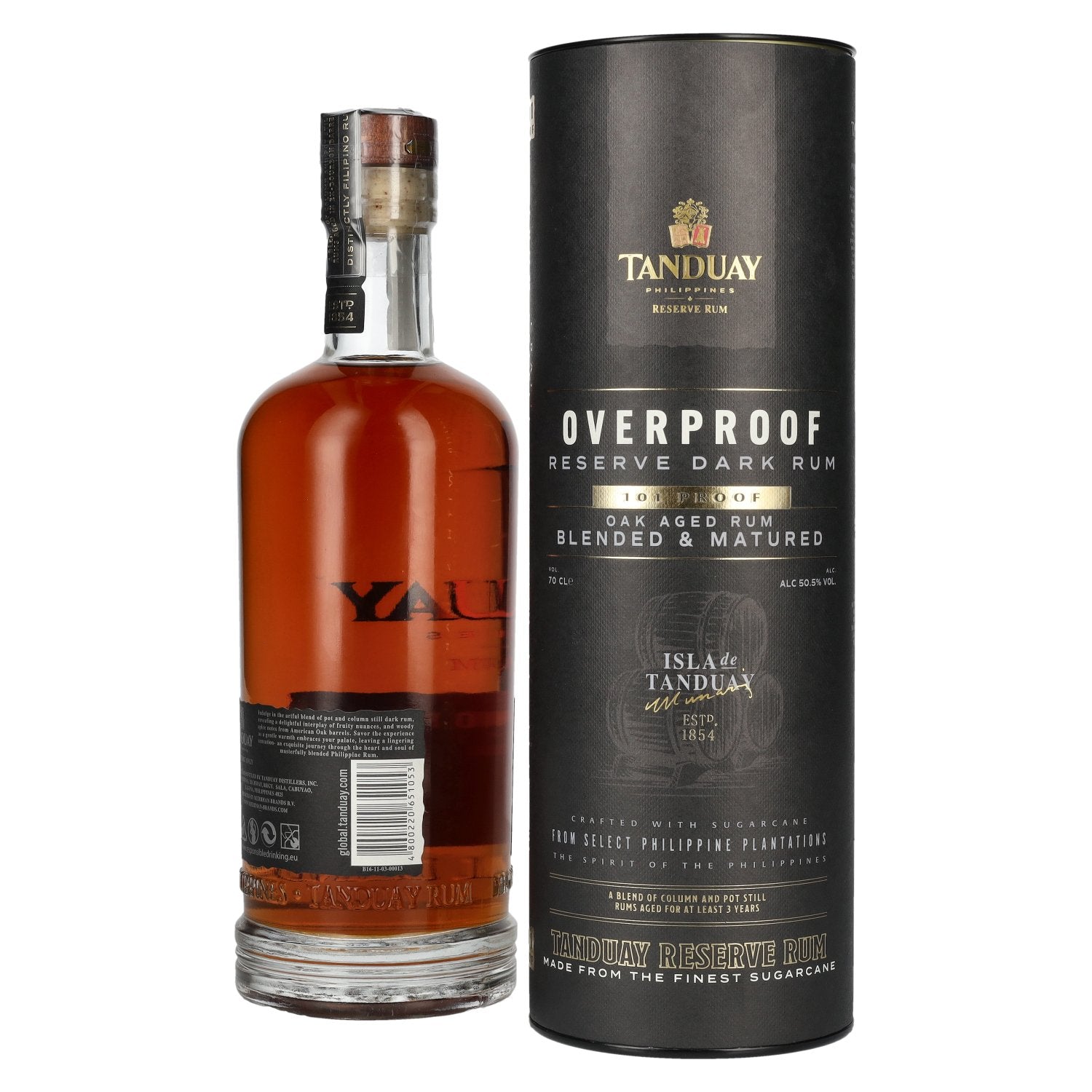 Tanduay Rum Overproof Reserve Dark Rum 101 Proof 50,5% Vol. 0,7l in gift box