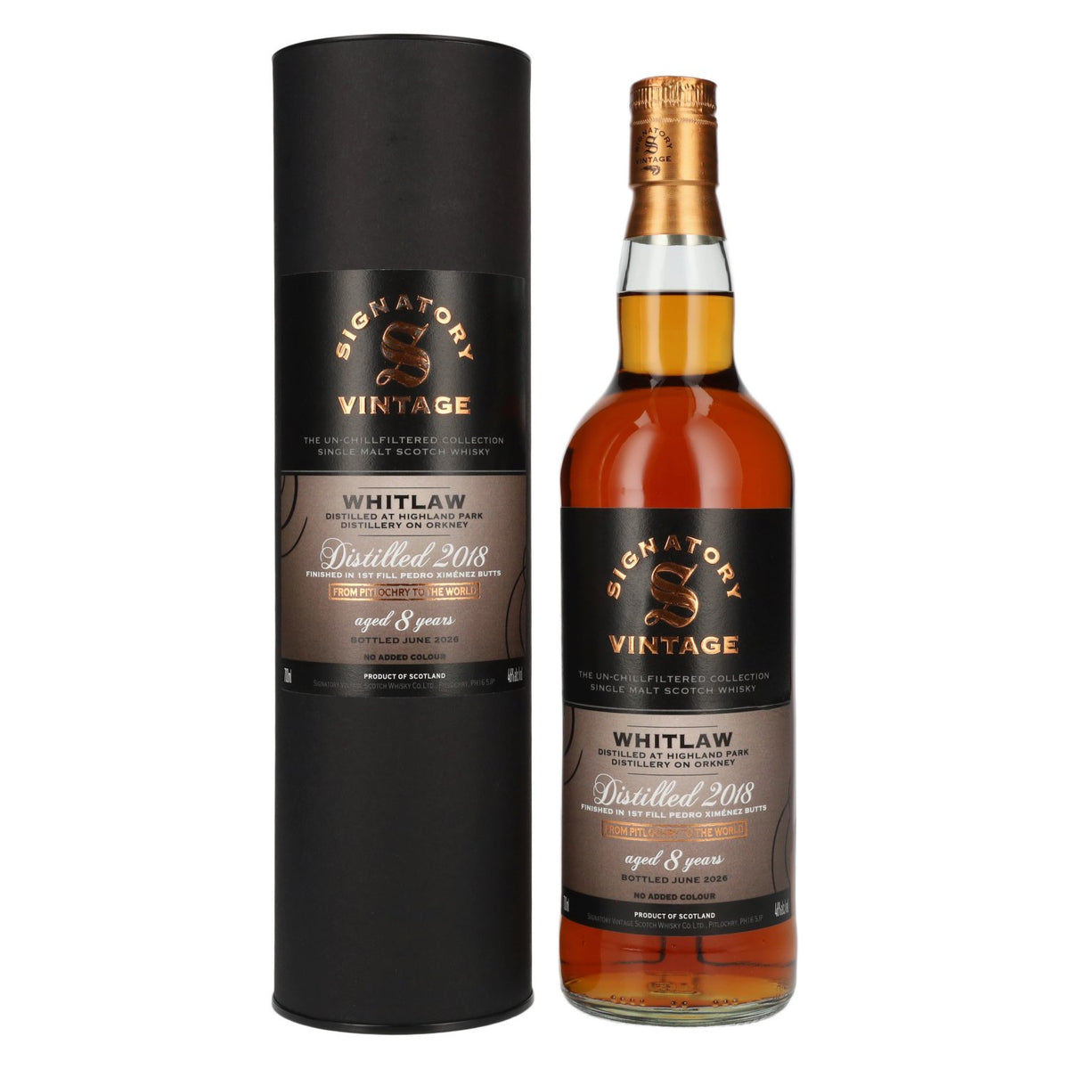 Signatory Vintage WHITLAW 8 Years Old The Un-Chillfiltered 2018 46% Vol. 0,7l in Geschenkbox