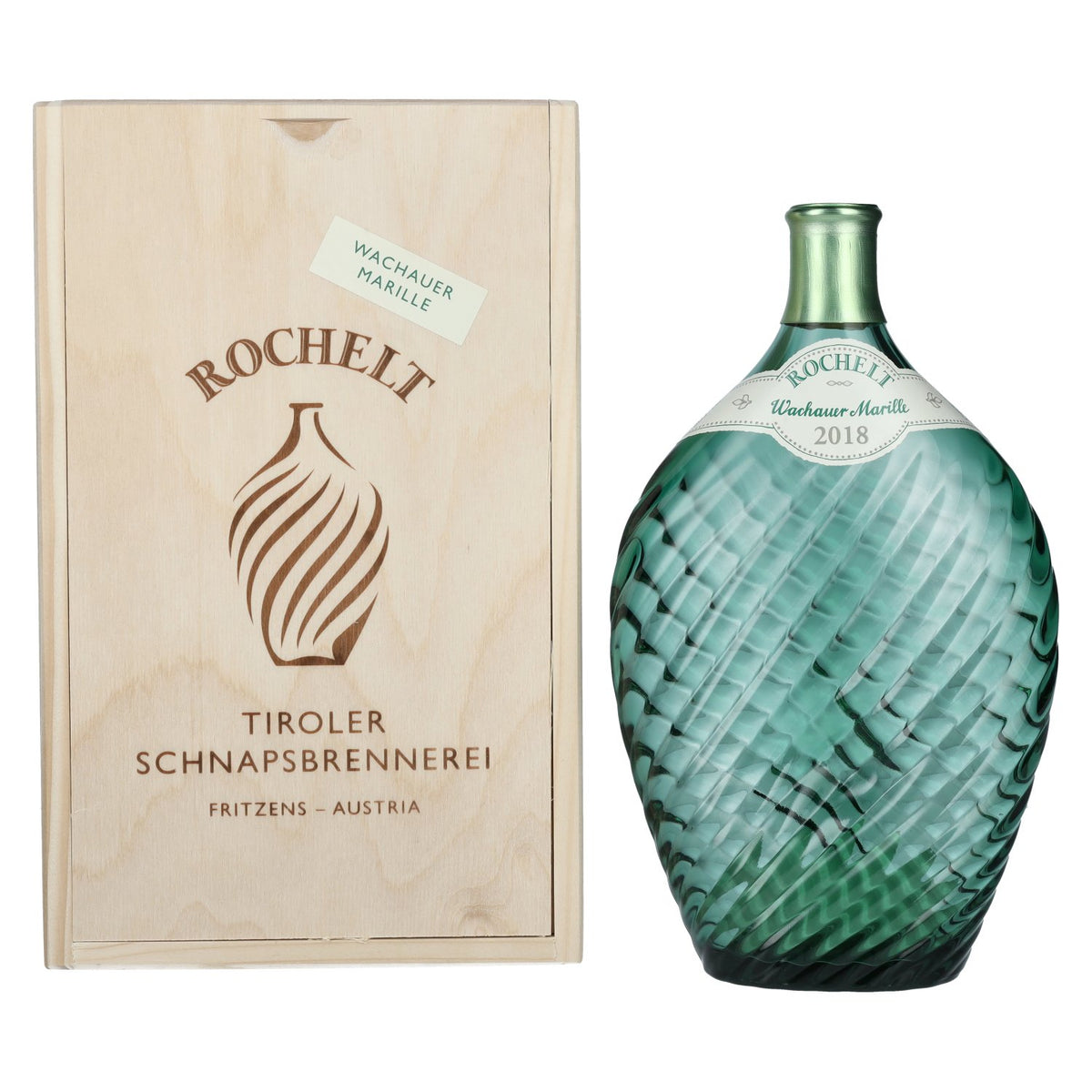 Rochelt Wachauer Apricot 2018 50% vol. 0.7 l in a wooden crate