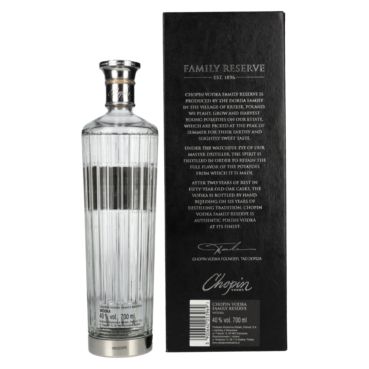 Chopin FAMILY RESERVE Extra Rare Young Potato Vodka 40% Vol. 0,7l en boîte cadeau