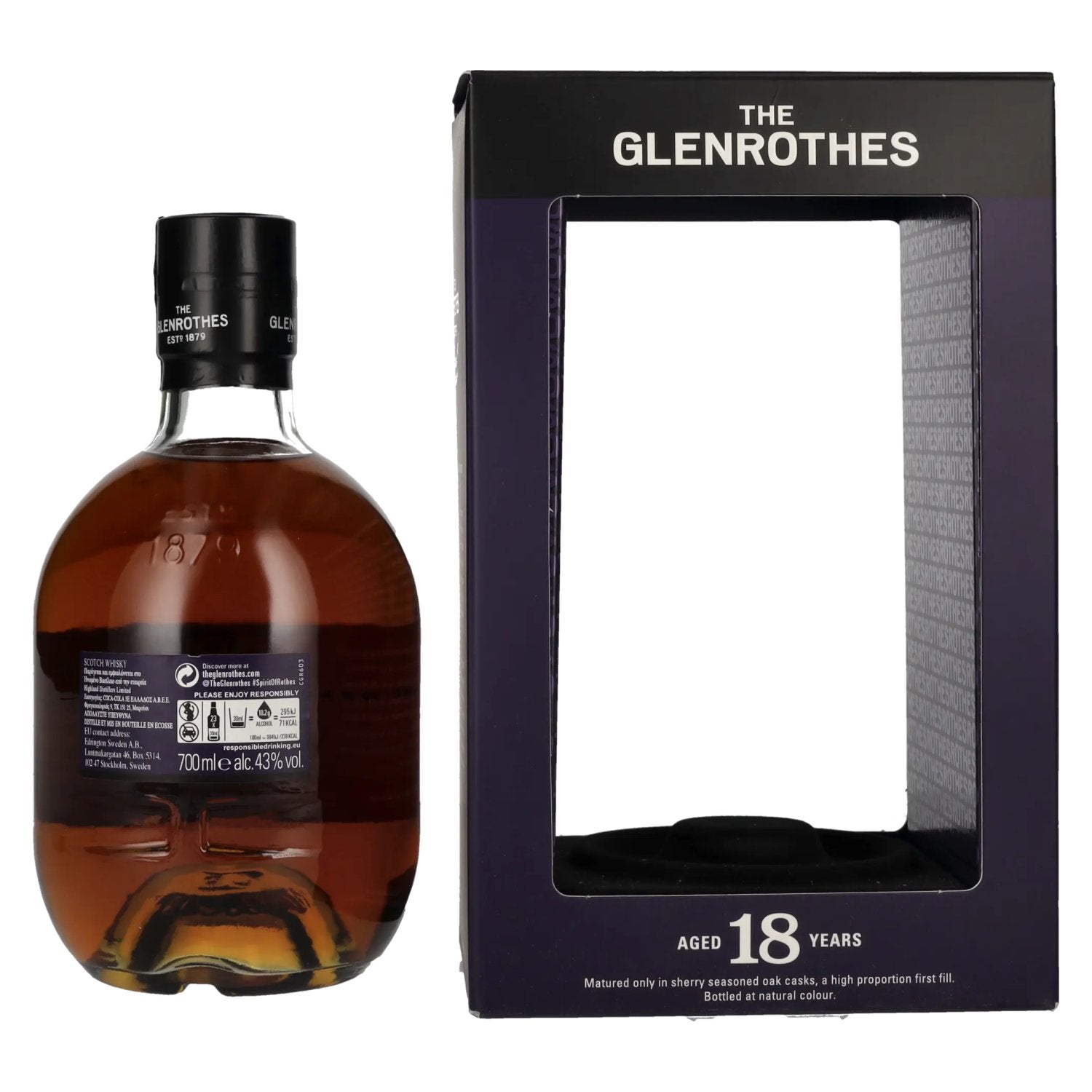 The Glenrothes 18 Years Old Speyside Single Malt 43% Vol. 0,7l en coffret cadeau