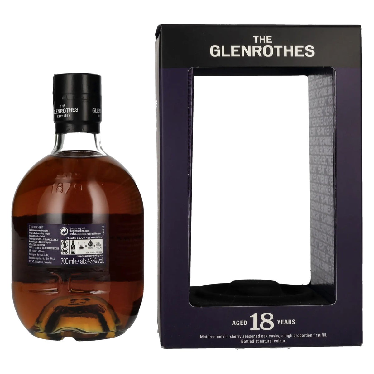The Glenrothes 18 ans d'âge, single malt du Speyside, 43 % vol., 0,7 l, dans un coffret cadeau