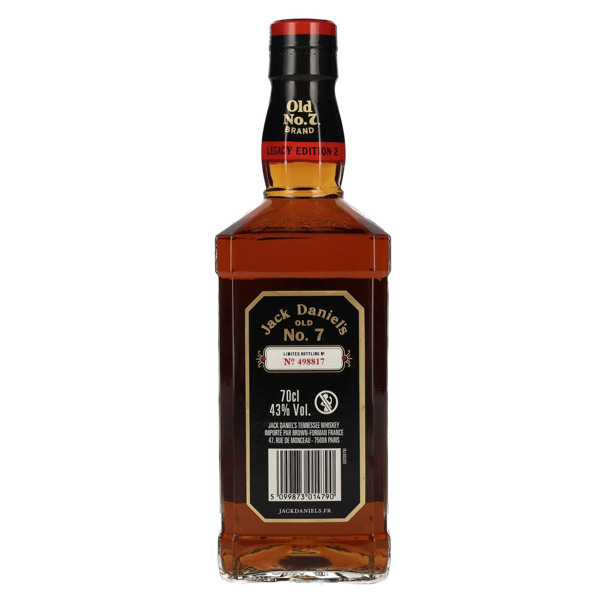 Jack Daniel's Sour Mash Tennessee Whiskey LEGACY EDITION nr. 2 - ZWART ONTWERP 43% vol. 0,7 l