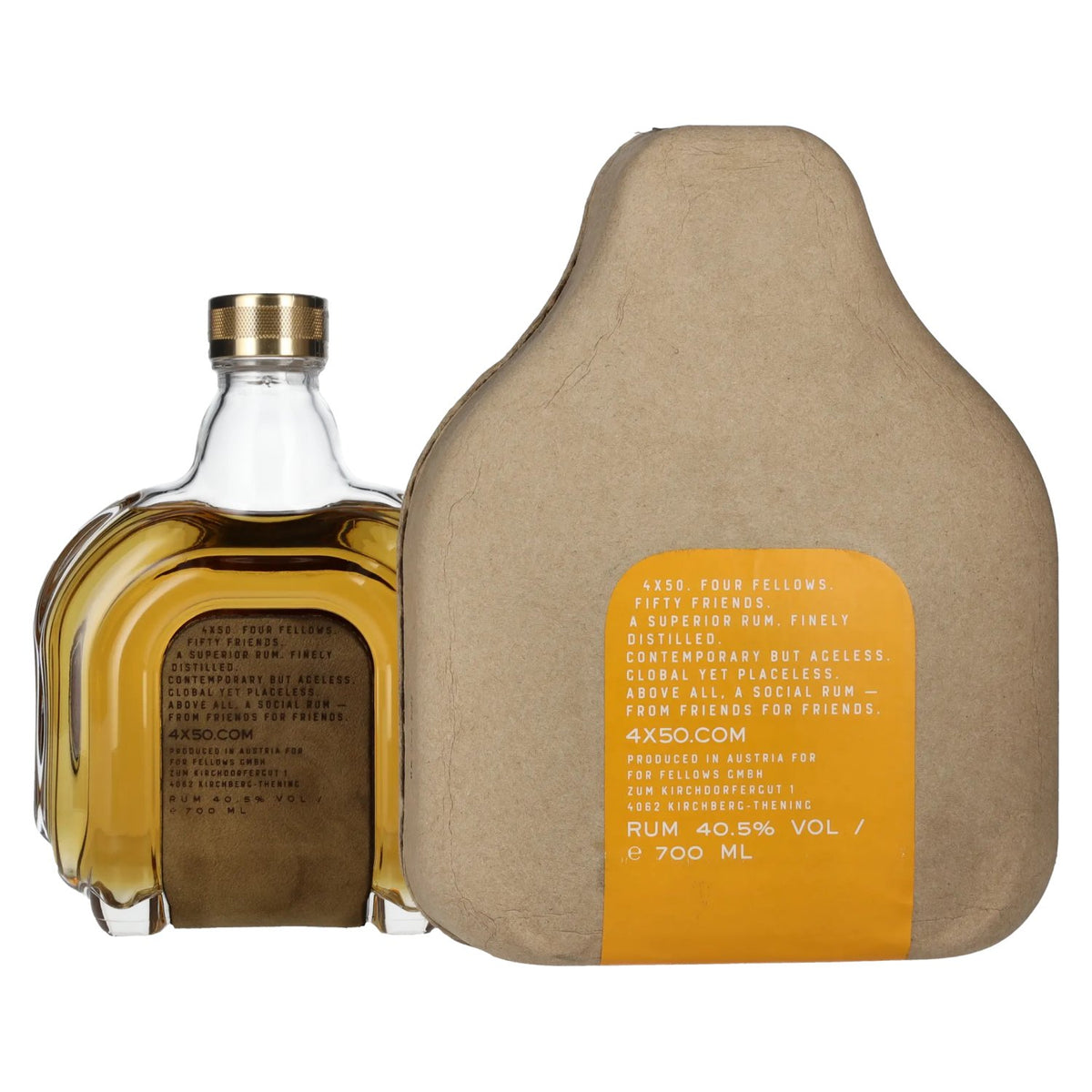 4X50 R.N.P. Fijn Gedistilleerde Superior Rum 40,5% Vol. 0,7l in geschenkverpakking