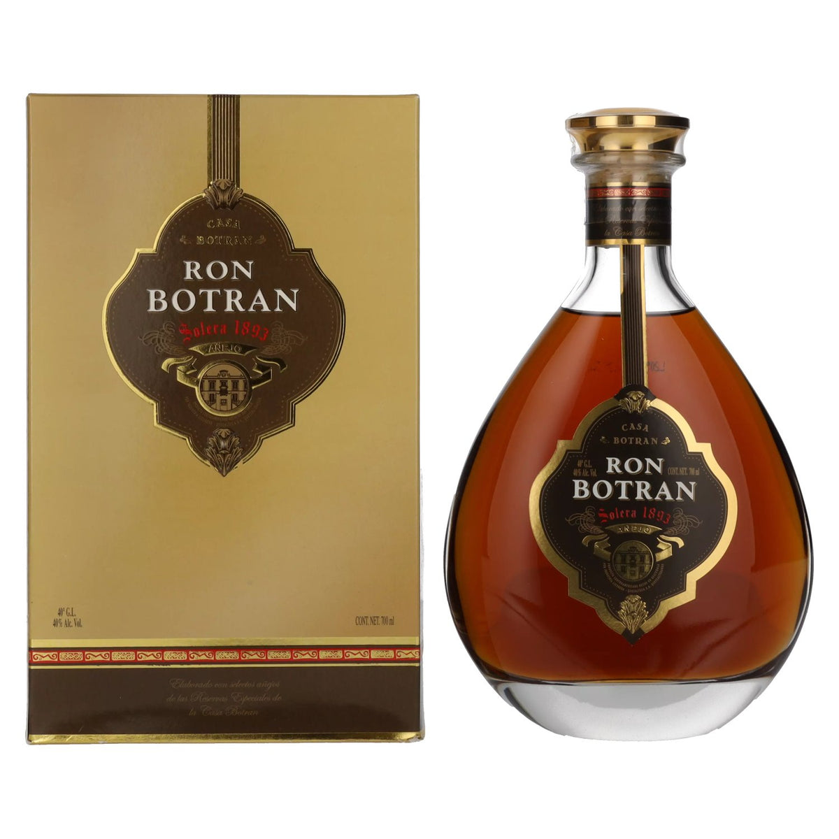 Botran Ron Botran Solera 1893 Añejo Decanter 40% Vol. 0,7l in gift box
